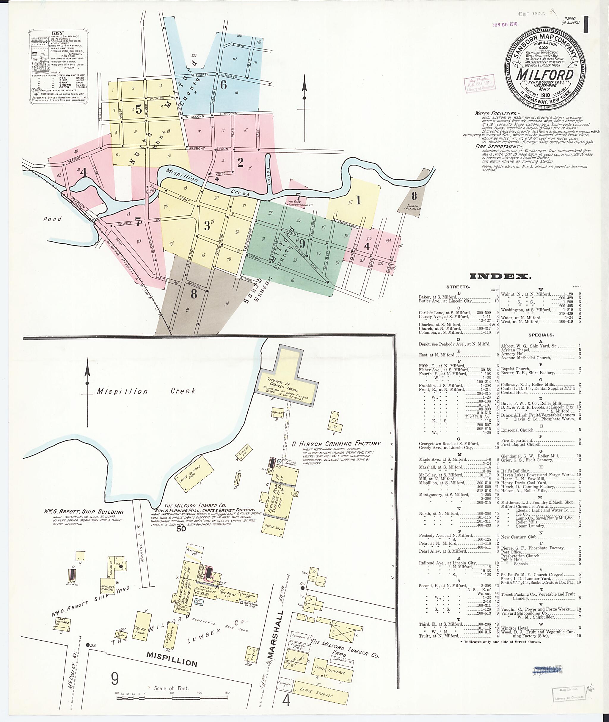 This old map of Sussex Counties, Delaware was created by Sanborn Map Company in 1910