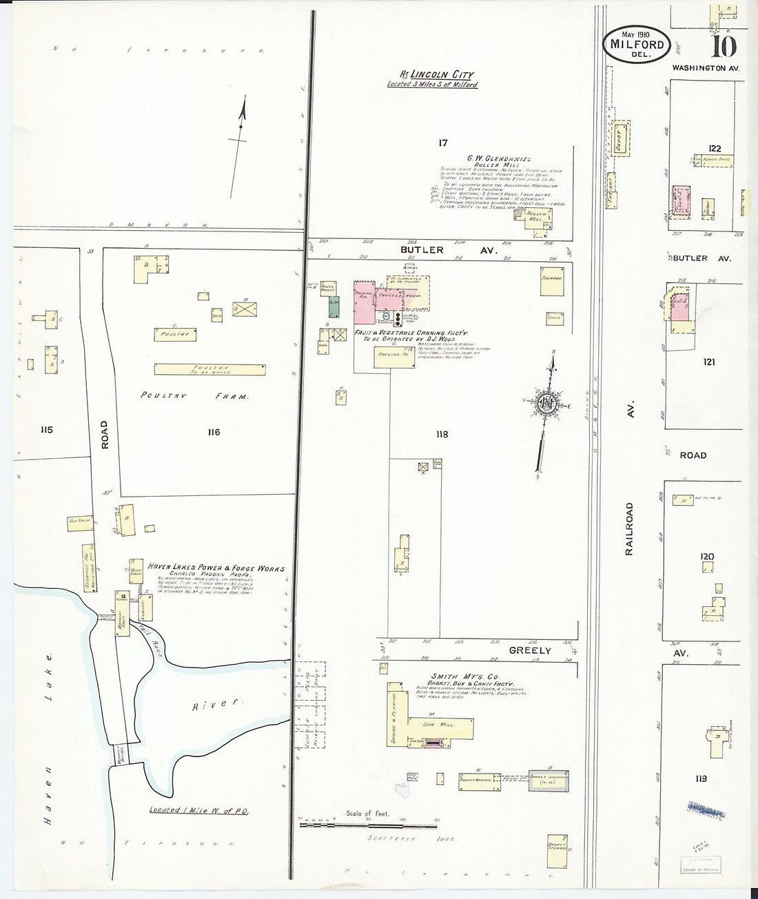 This old map of Sussex Counties, Delaware was created by Sanborn Map Company in 1910