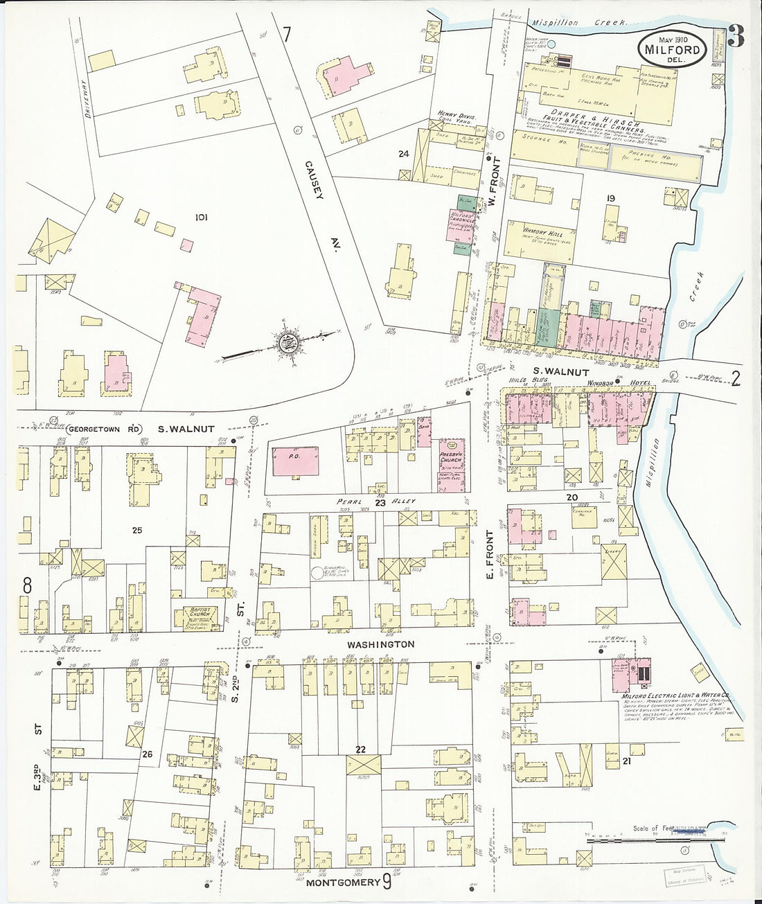 This old map of Sussex Counties, Delaware was created by Sanborn Map Company in 1910