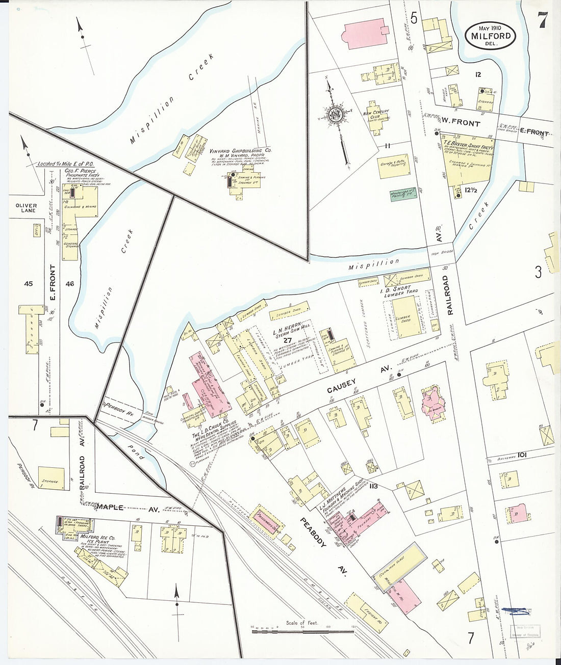 This old map of Sussex Counties, Delaware was created by Sanborn Map Company in 1910