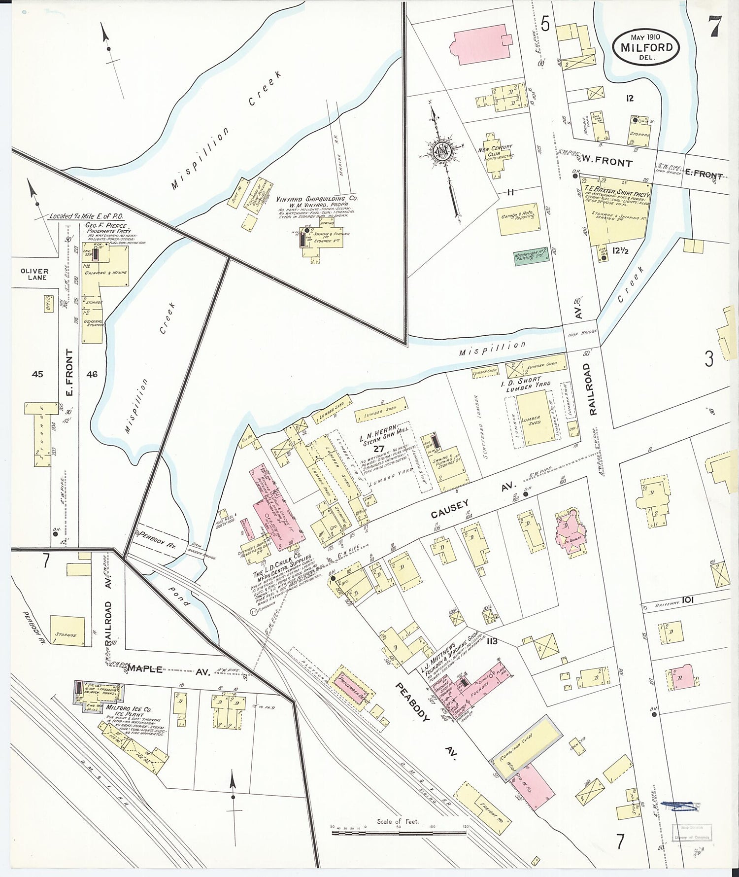 This old map of Sussex Counties, Delaware was created by Sanborn Map Company in 1910