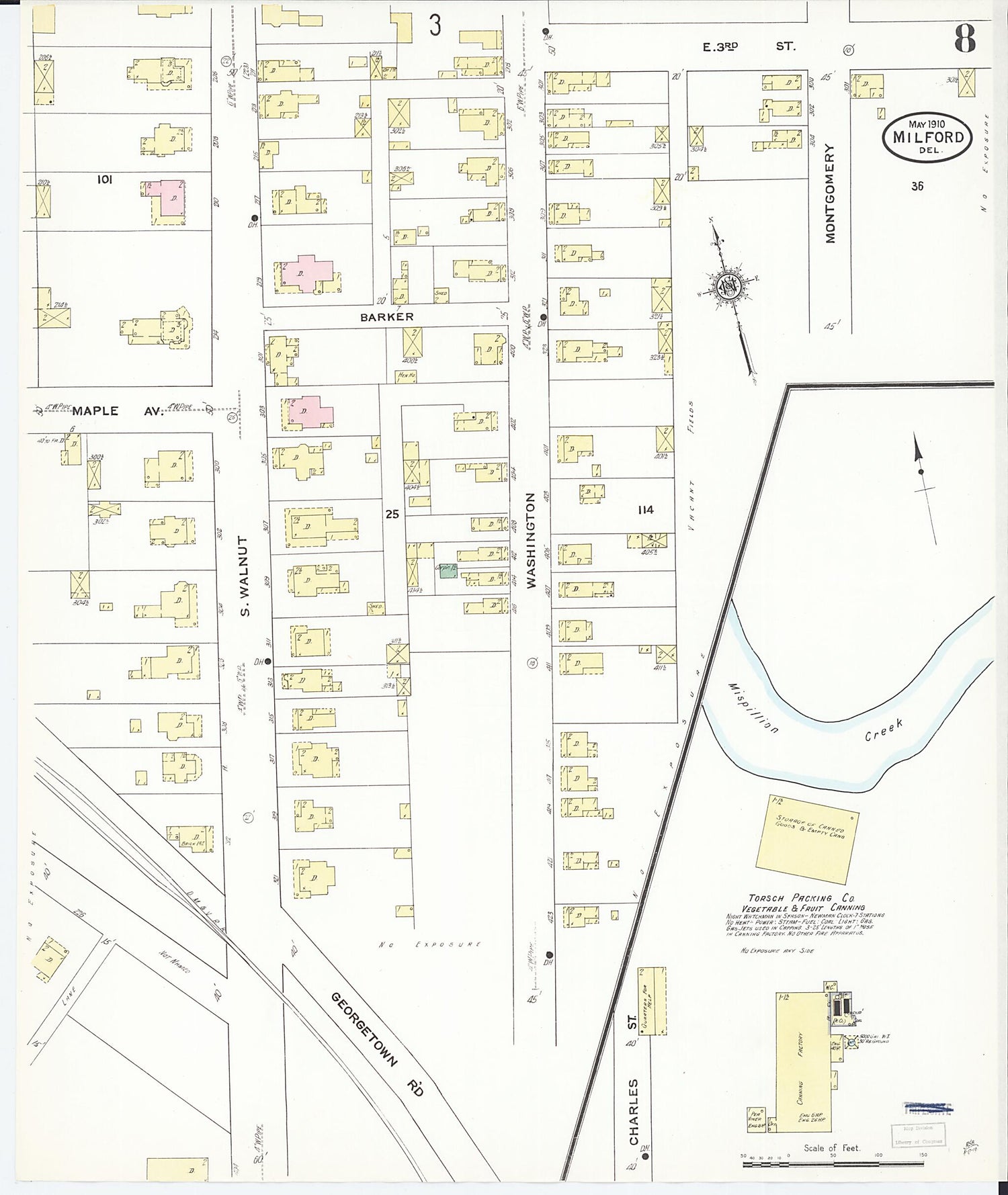 This old map of Sussex Counties, Delaware was created by Sanborn Map Company in 1910