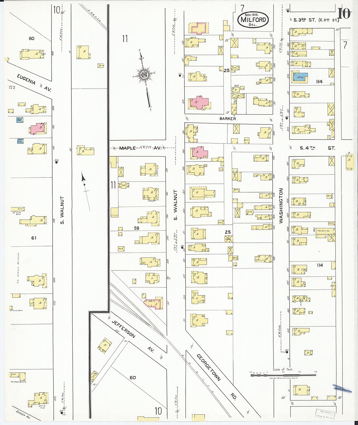 This old map of Sussex Counties, Delaware was created by Sanborn Map Company in 1919