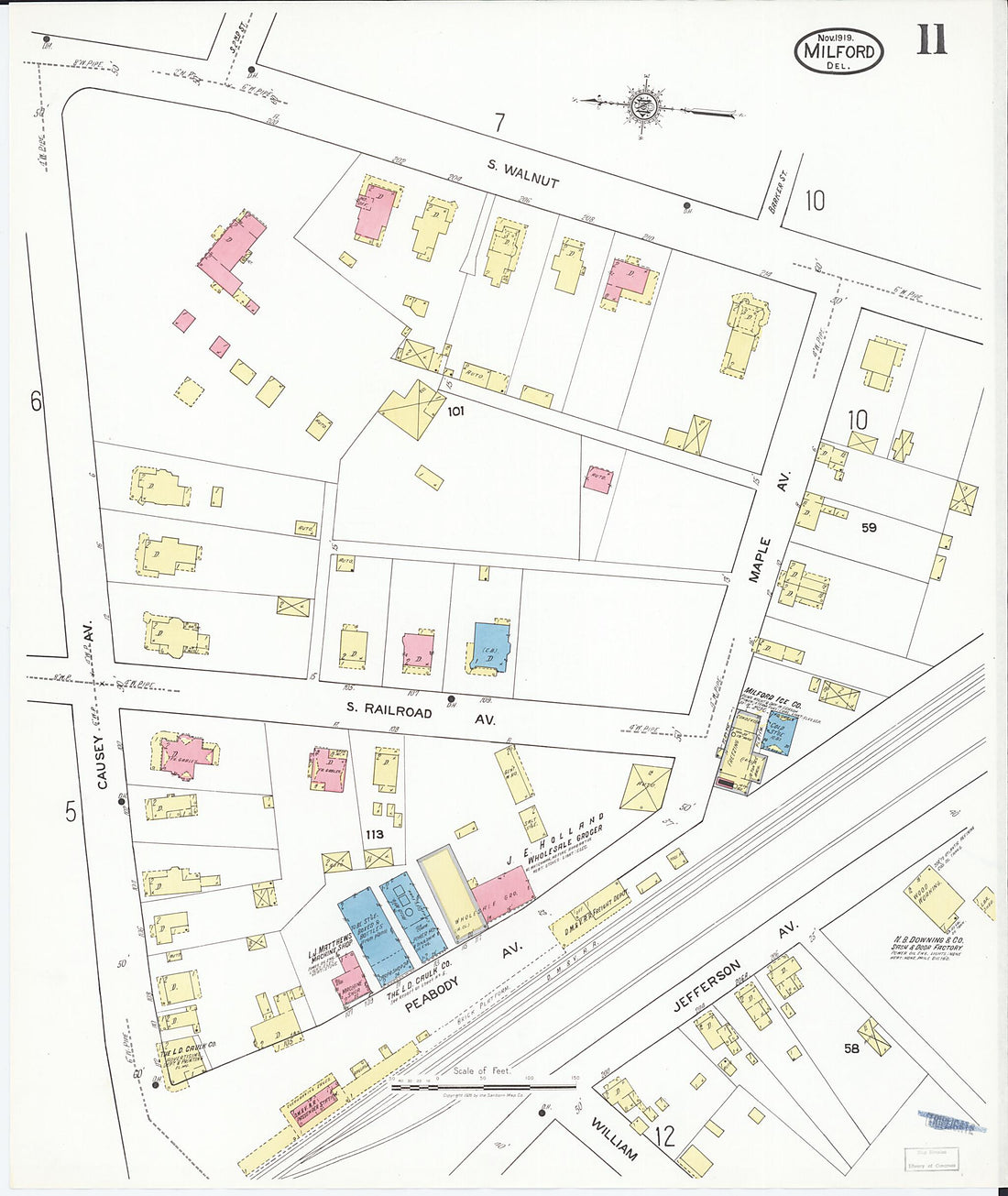 This old map of Sussex Counties, Delaware was created by Sanborn Map Company in 1919