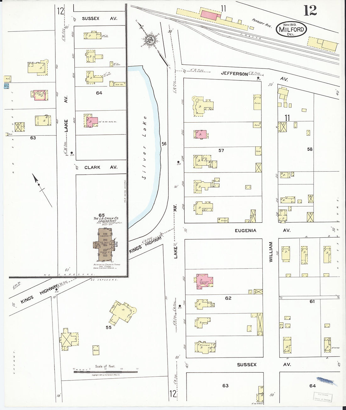 This old map of Sussex Counties, Delaware was created by Sanborn Map Company in 1919