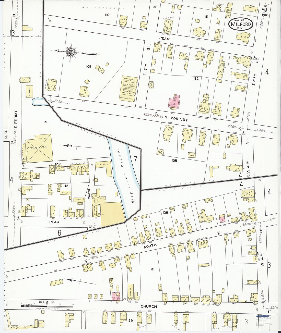 This old map of Sussex Counties, Delaware was created by Sanborn Map Company in 1919