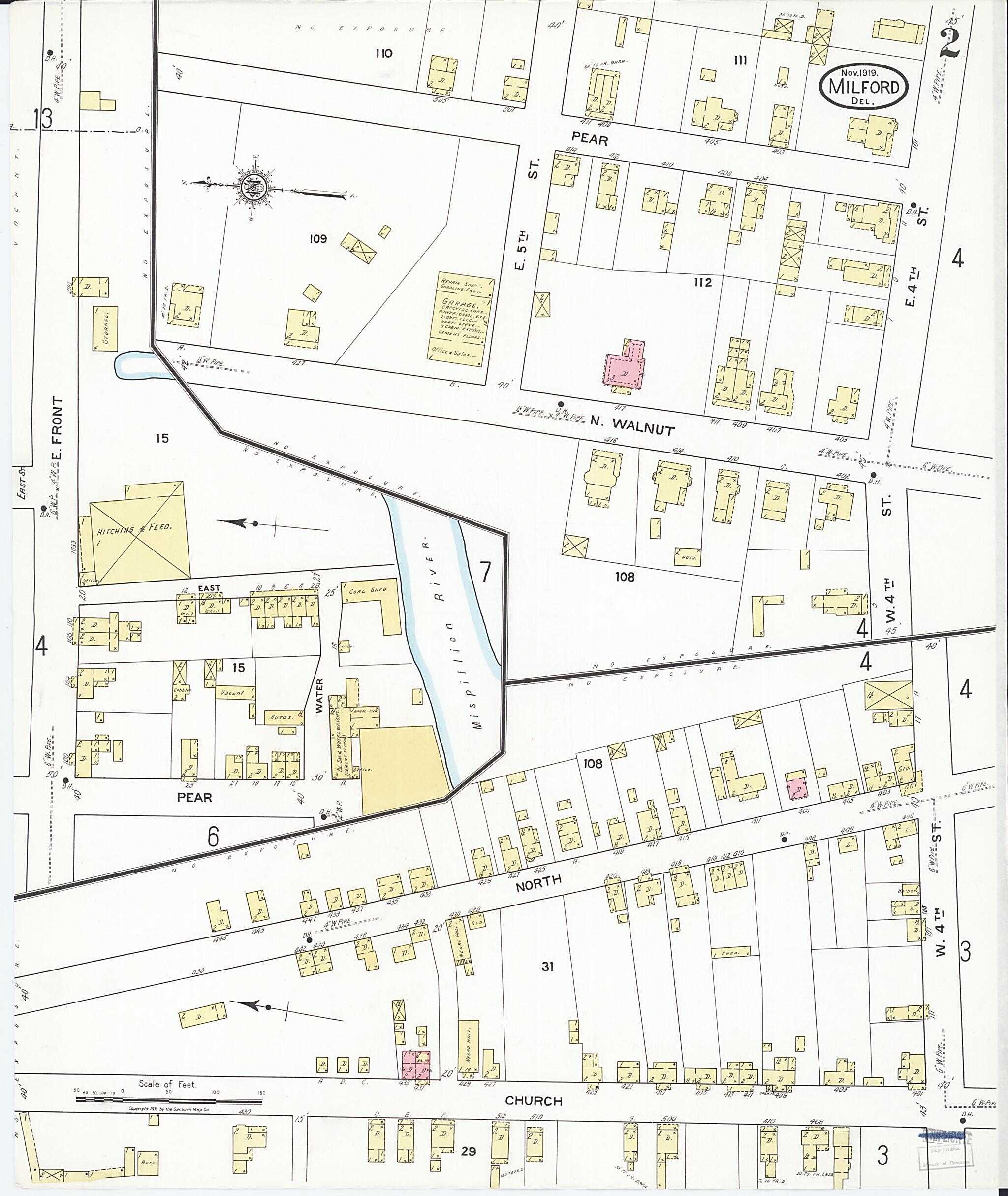 This old map of Sussex Counties, Delaware was created by Sanborn Map Company in 1919