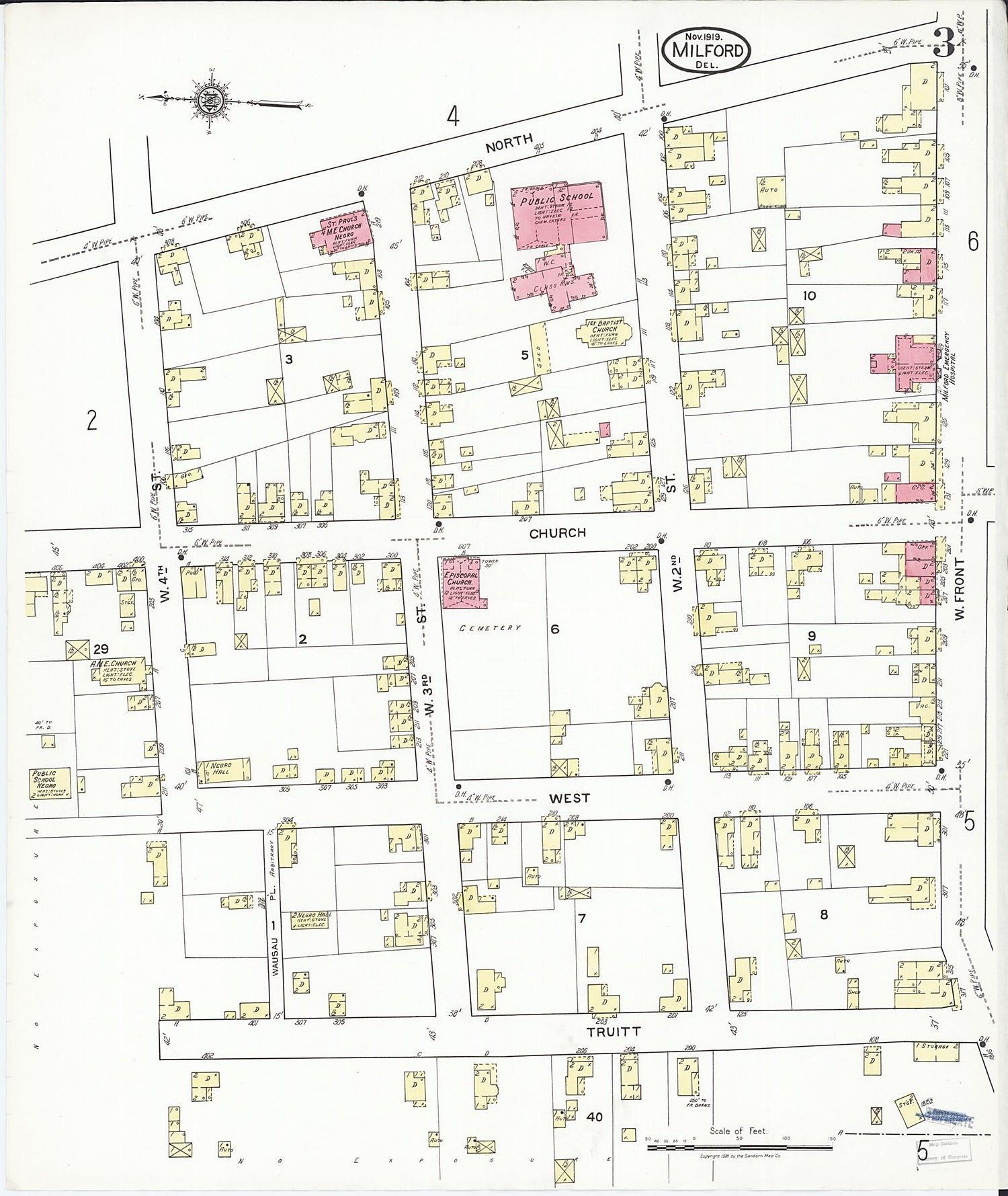 This old map of Sussex Counties, Delaware was created by Sanborn Map Company in 1919