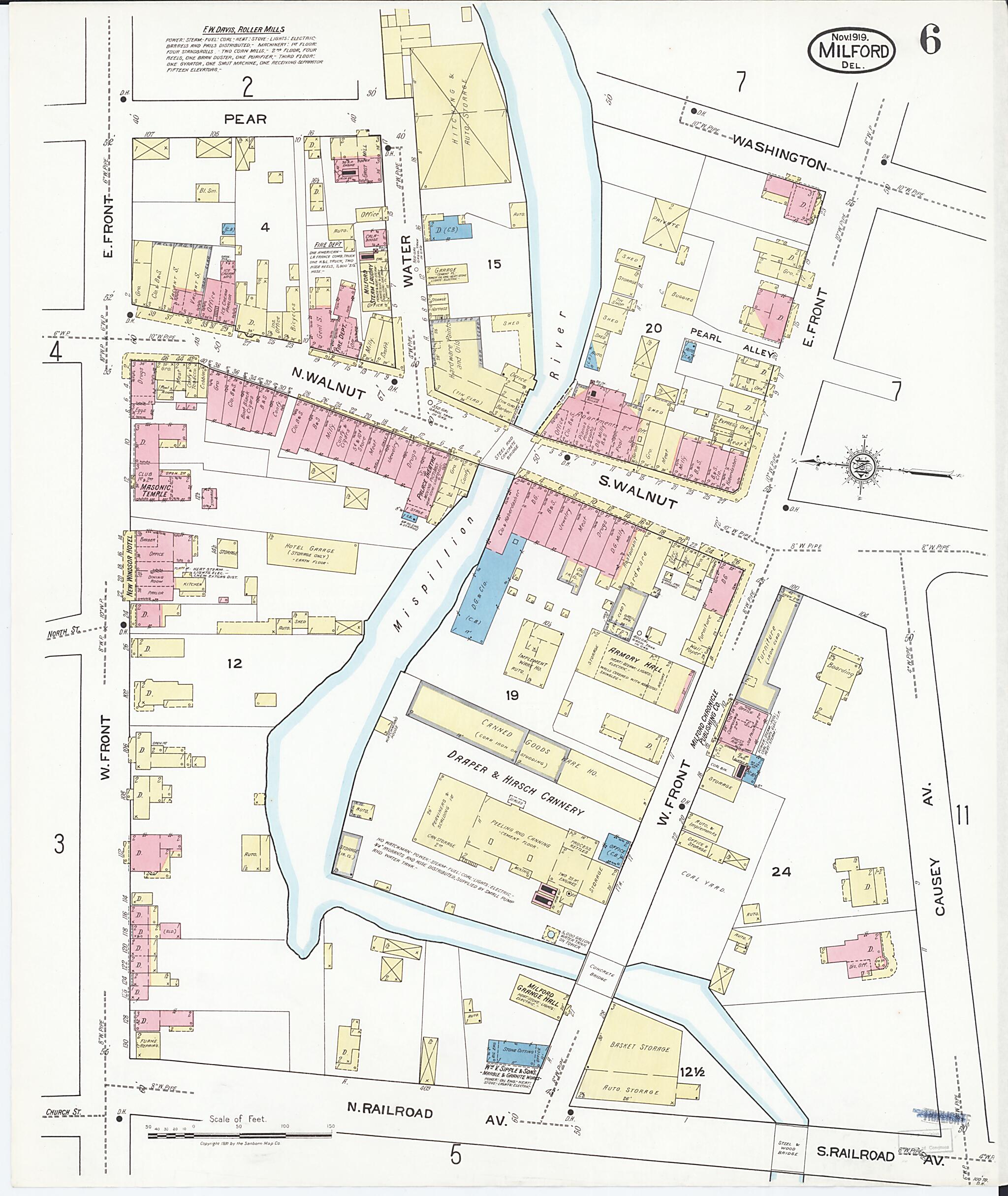 This old map of Sussex Counties, Delaware was created by Sanborn Map Company in 1919