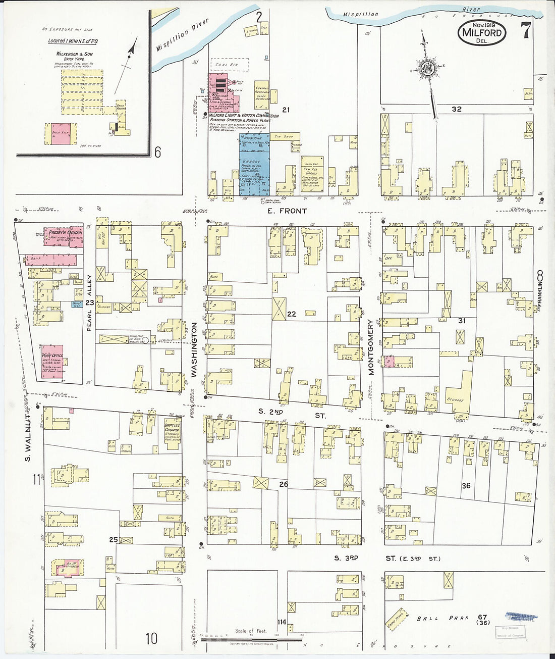 This old map of Sussex Counties, Delaware was created by Sanborn Map Company in 1919