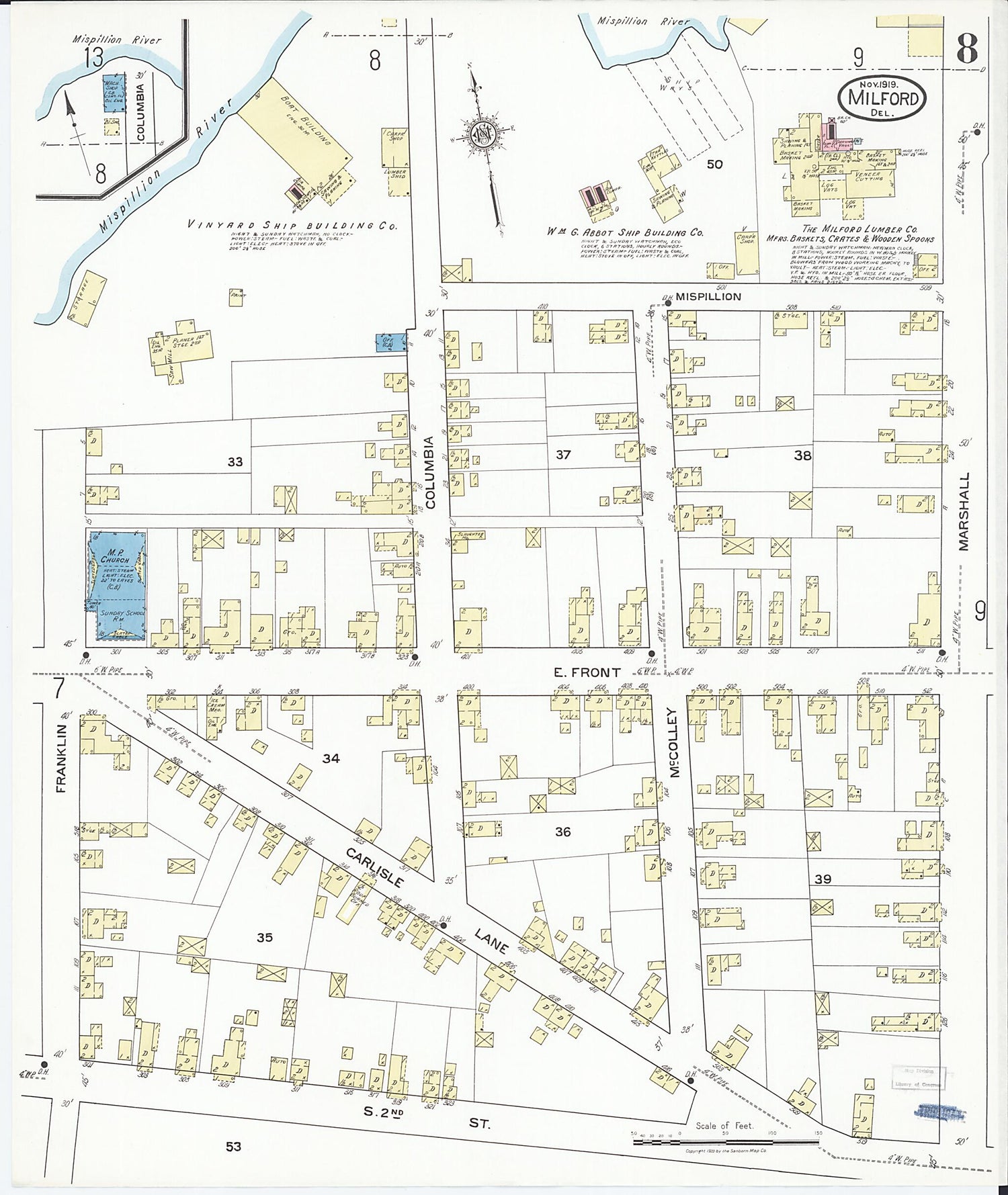 This old map of Sussex Counties, Delaware was created by Sanborn Map Company in 1919