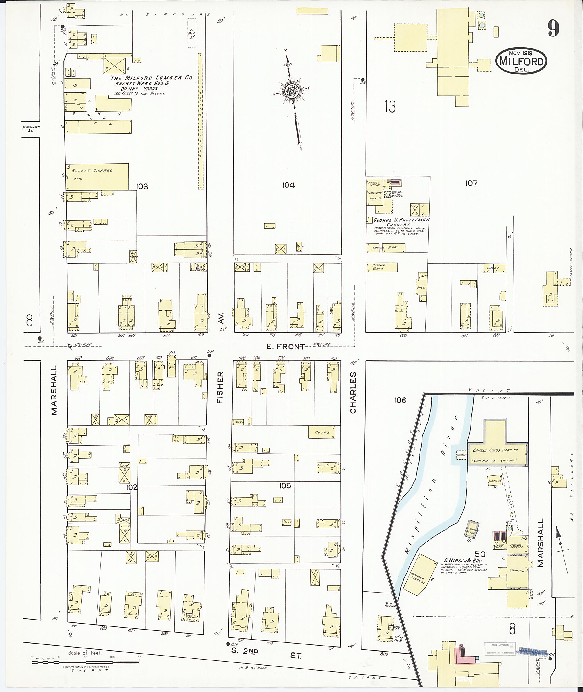 This old map of Sussex Counties, Delaware was created by Sanborn Map Company in 1919