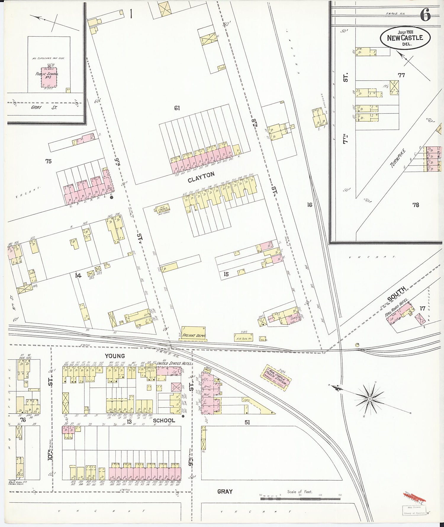 This old map of New Castle, New Castle County, Delaware was created by Sanborn Map Company in 1901