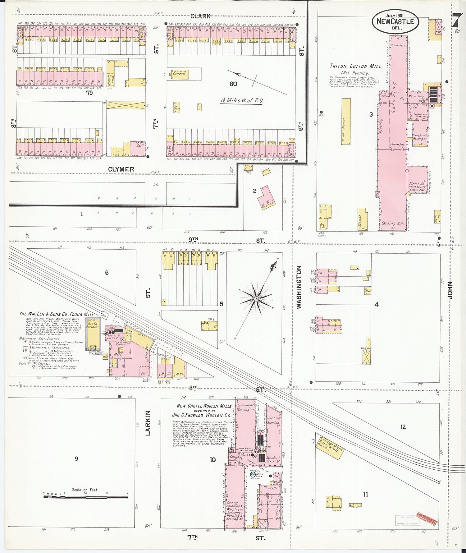 This old map of New Castle, New Castle County, Delaware was created by Sanborn Map Company in 1901