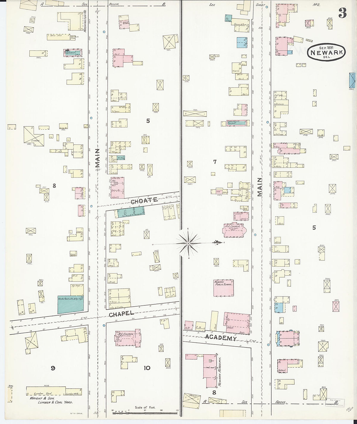 Newark, New Castle County, Delaware 1891 (Sheet 3 of 3) by Relic Map Company