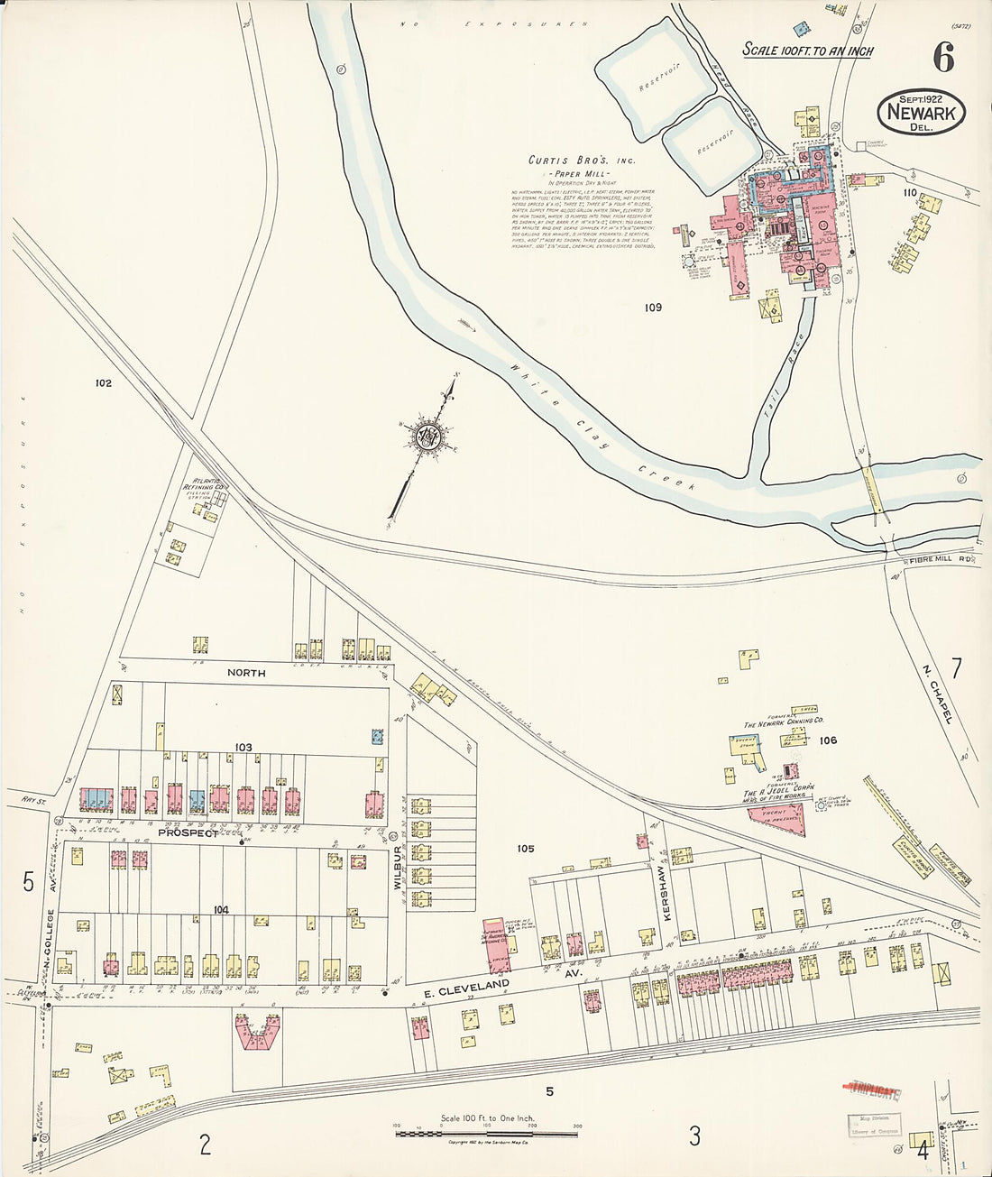 This old map of Newark, Castle County, Delaware was created by Sanborn Map Company in 1922