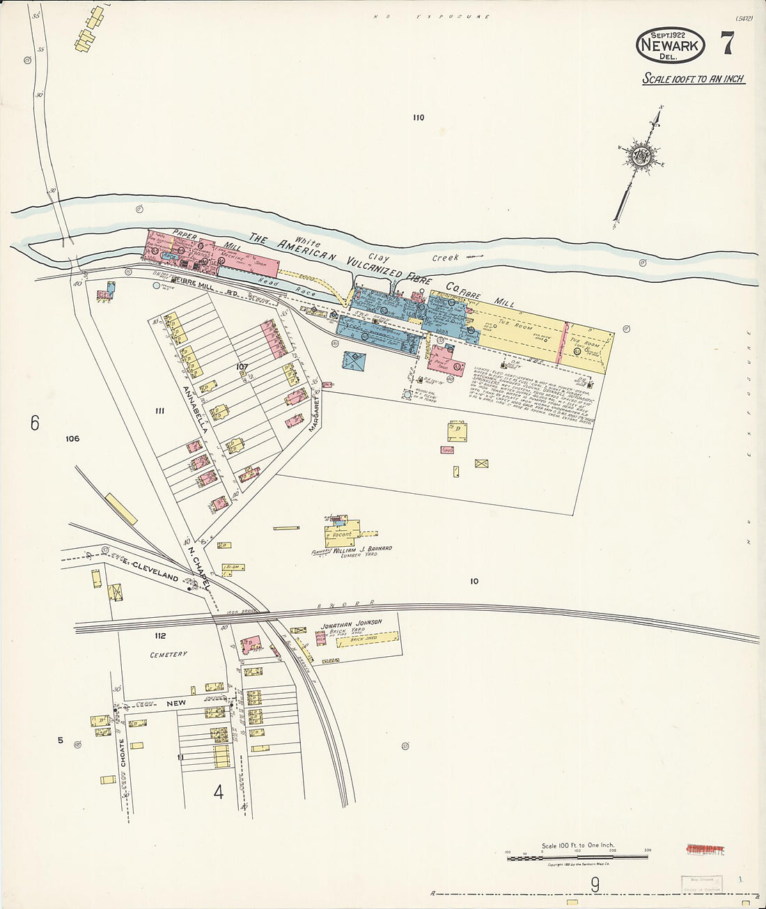 This old map of Newark, Castle County, Delaware was created by Sanborn Map Company in 1922