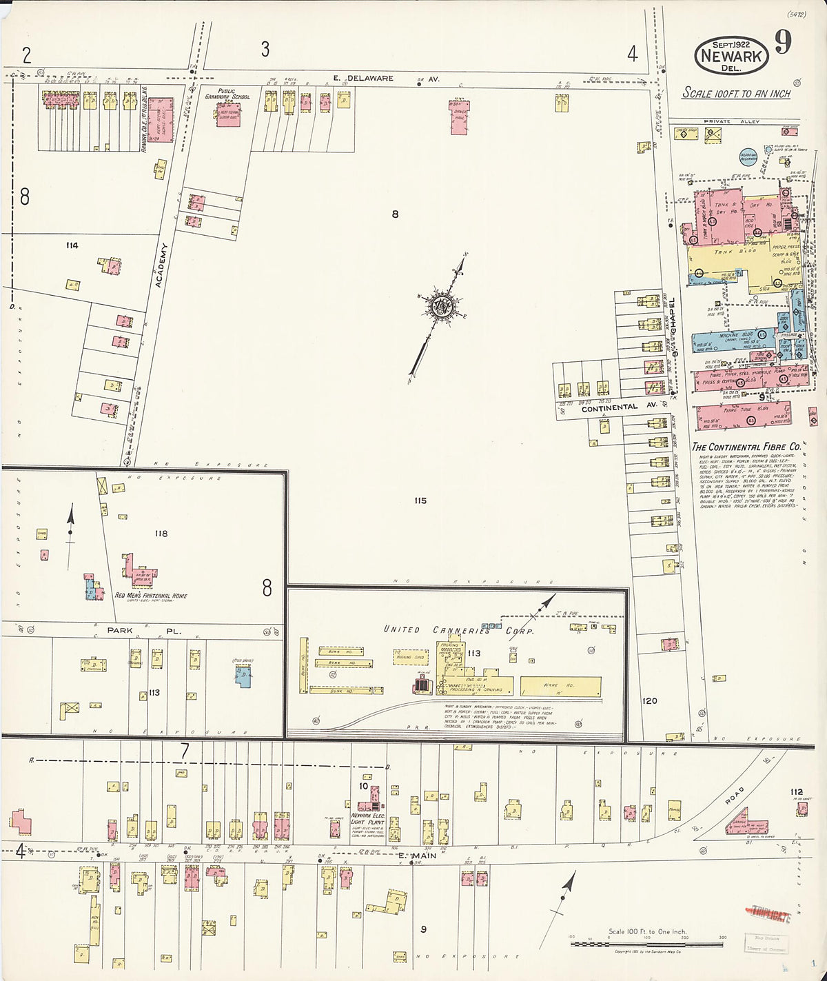 Newark, Castle County, Delaware 1922 (Sheet 9 of 9) by Relic Map Company