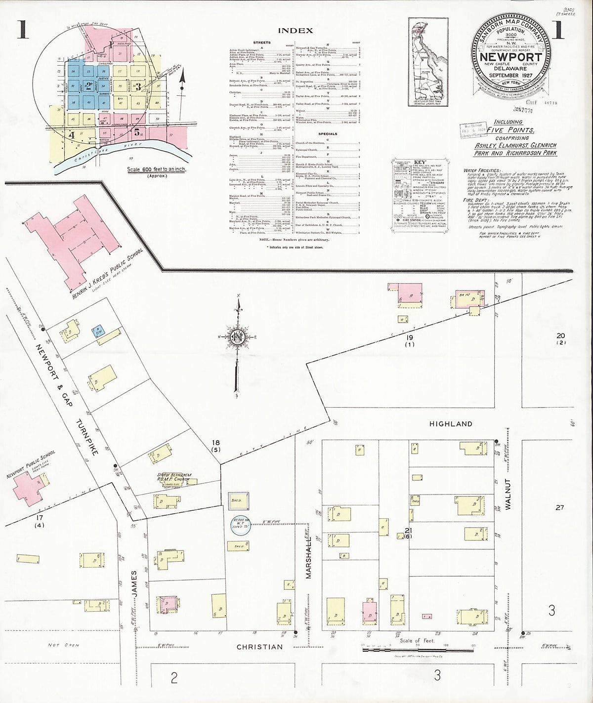 Newport, New Castle County, Delaware 1927 (Sheet 1) by Relic Map Company