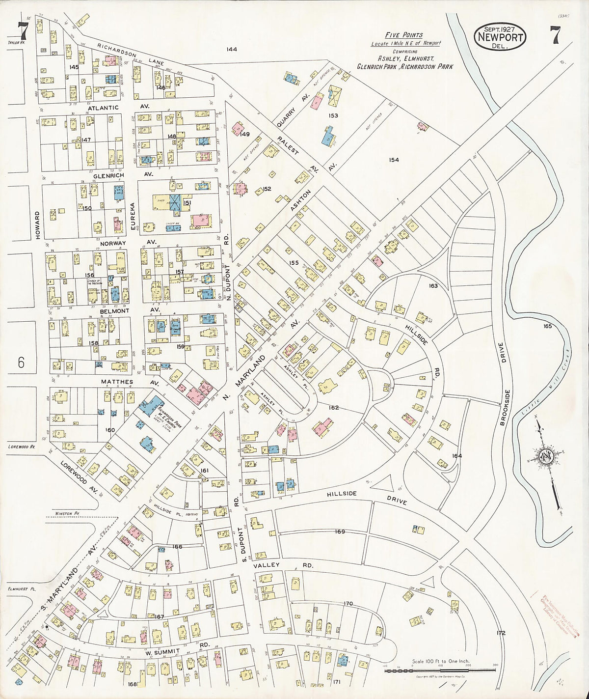 Newport, New Castle County, Delaware 1927 (Sheet 7) by Relic Map Company