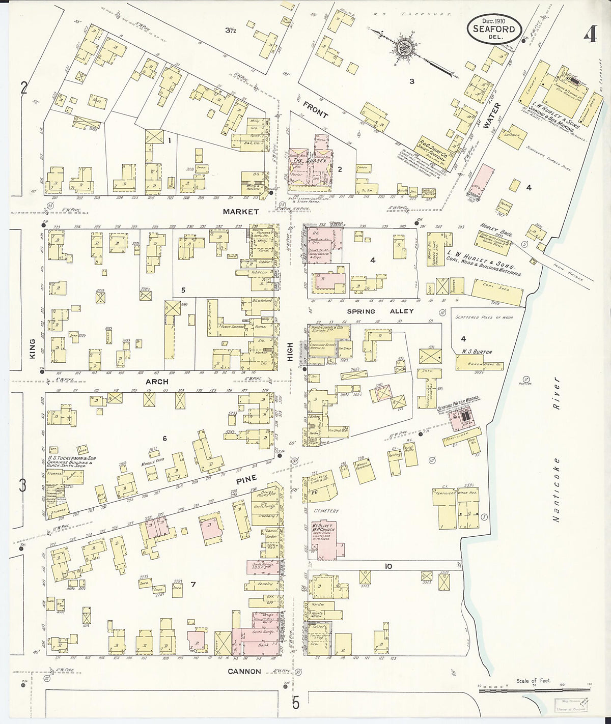 Seaford, Sussex County, Delaware 1910 (Sheet 4 of 6) by Relic Map Company