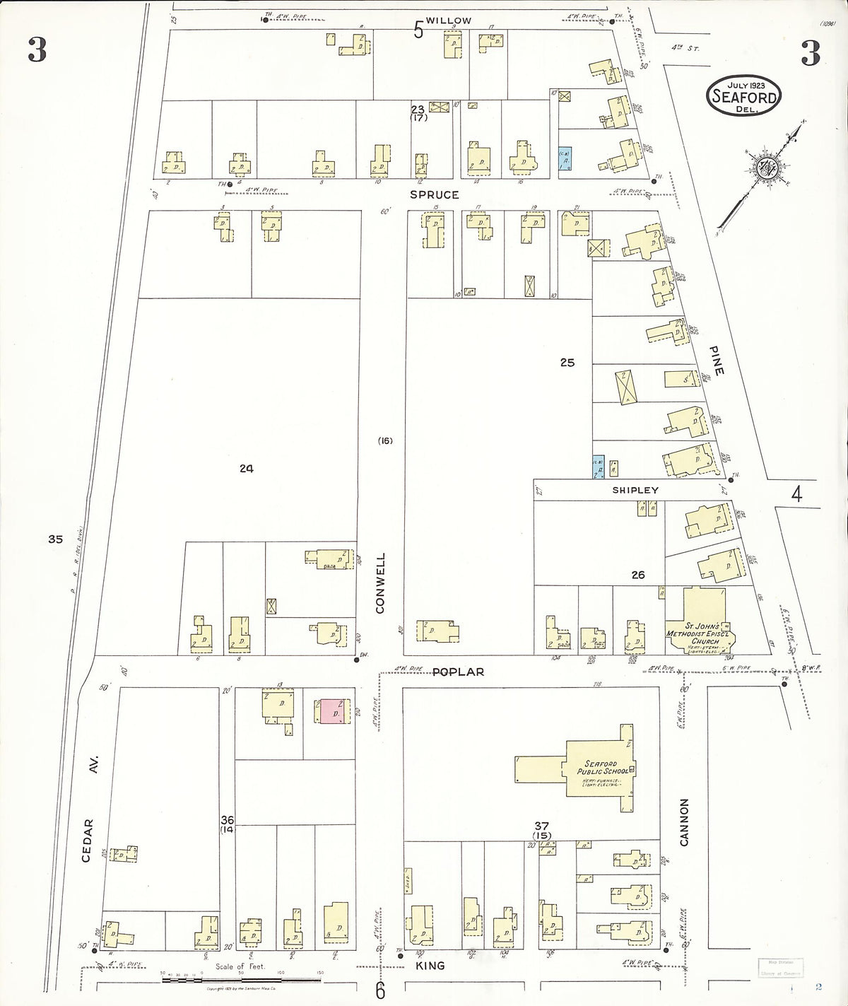 Seaford, Sussex County, Delaware 1923 (Sheet 3 of 6) by Relic Map Company