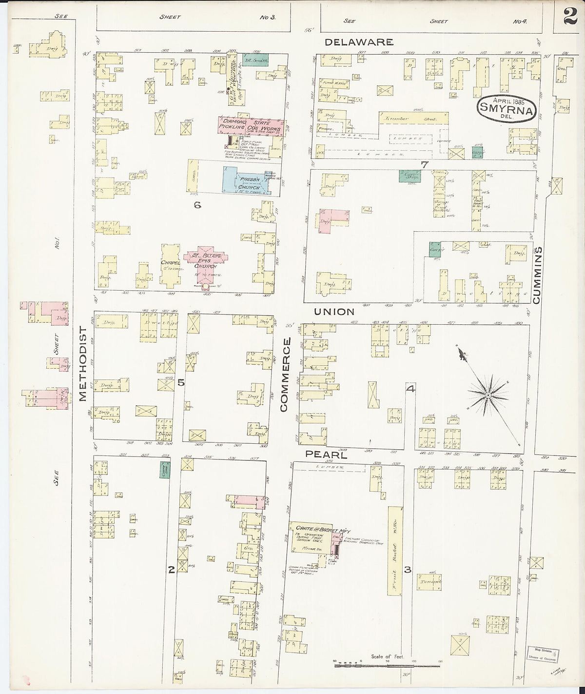 Smyrna, Kent County, Delaware 1885 (Sheet 2 of 4) by Relic Map Company