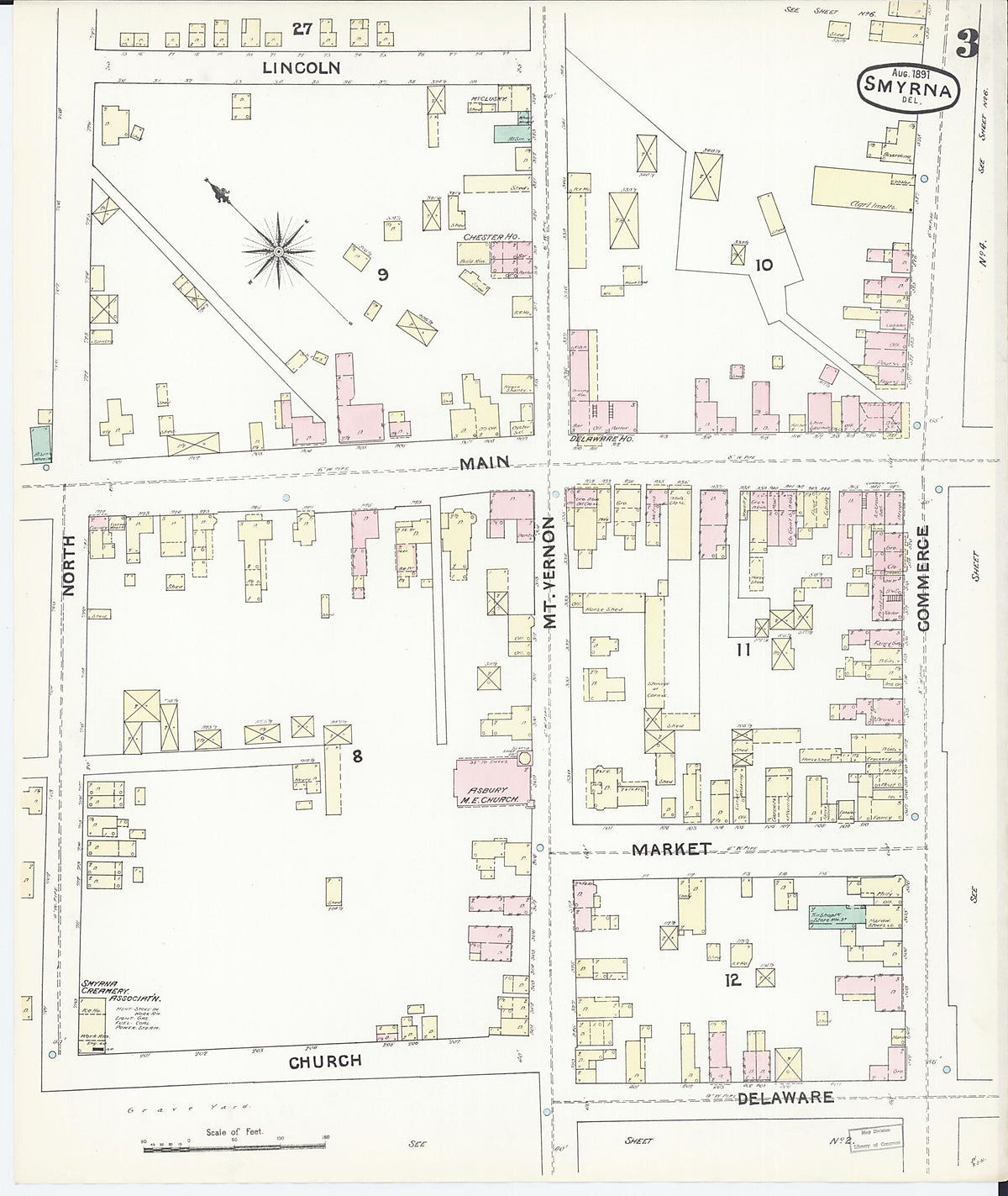 Smyrna, Kent County, Delaware 1891 (Sheet 3 of 6) by Relic Map Company