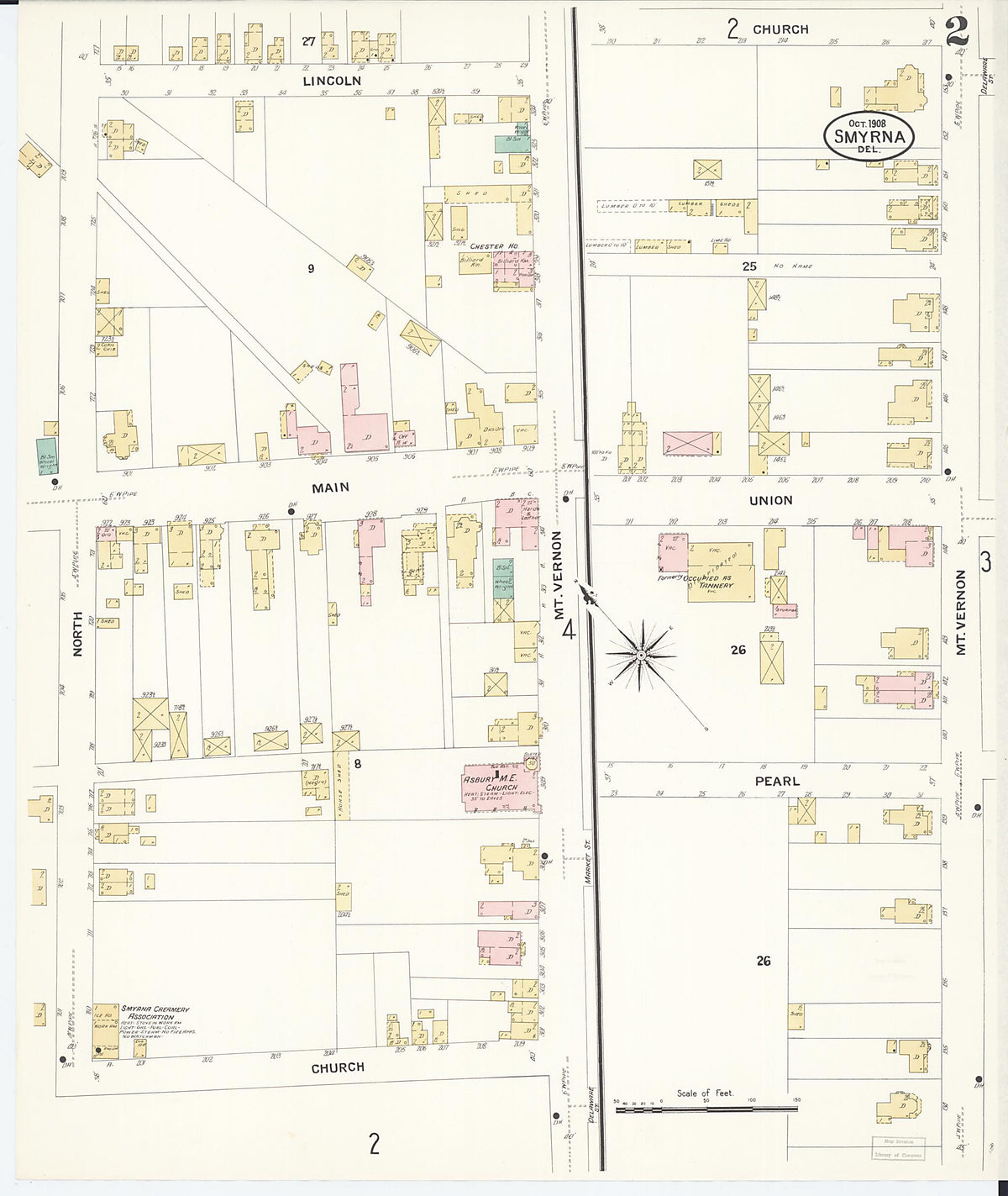 Smyrna, Kent County, Delaware 1908 (Sheet 2 of 6) by Relic Map Company