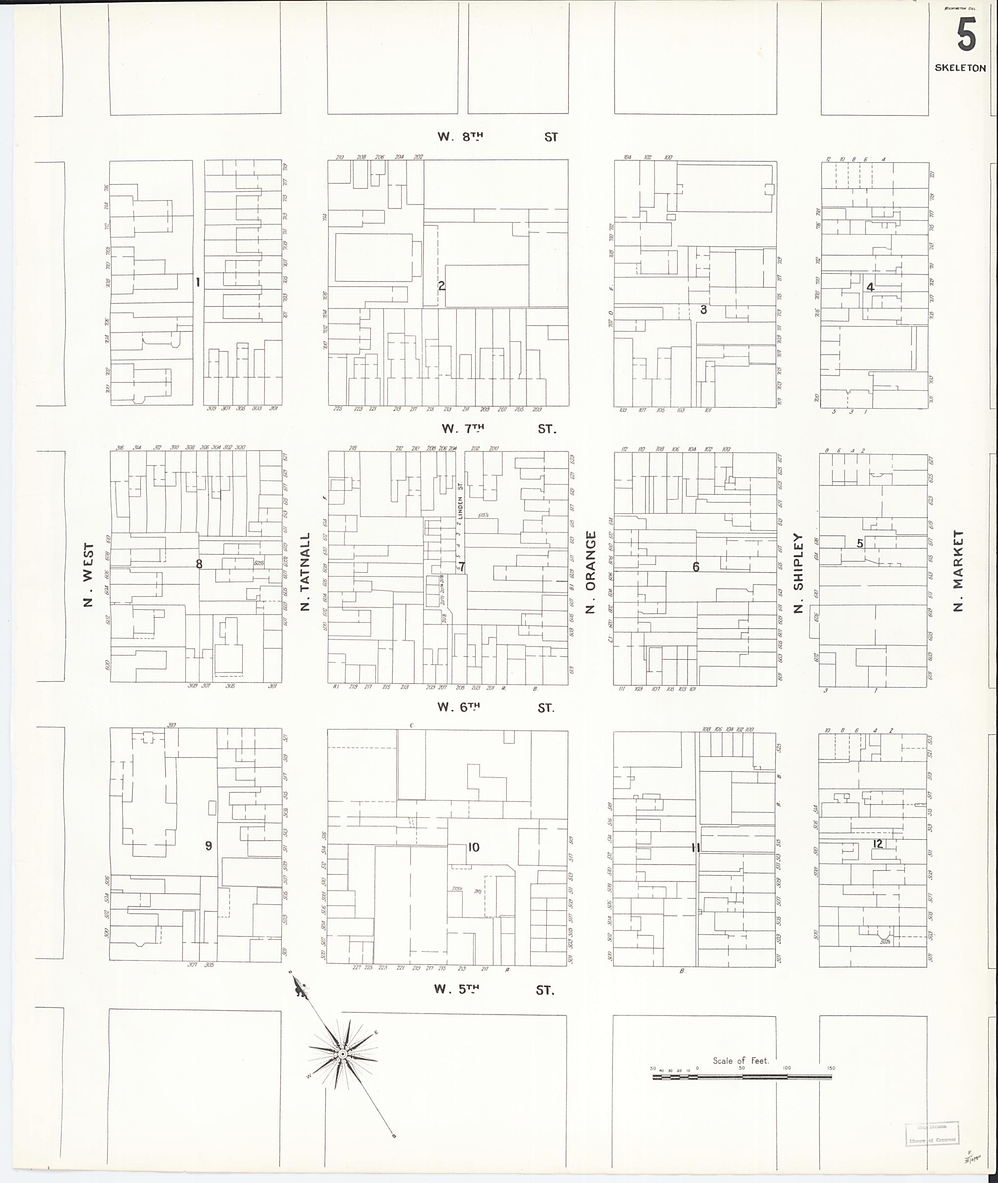This old map of Wilmington, New Castle County, Delaware was created by Sanborn Map Company in 1901