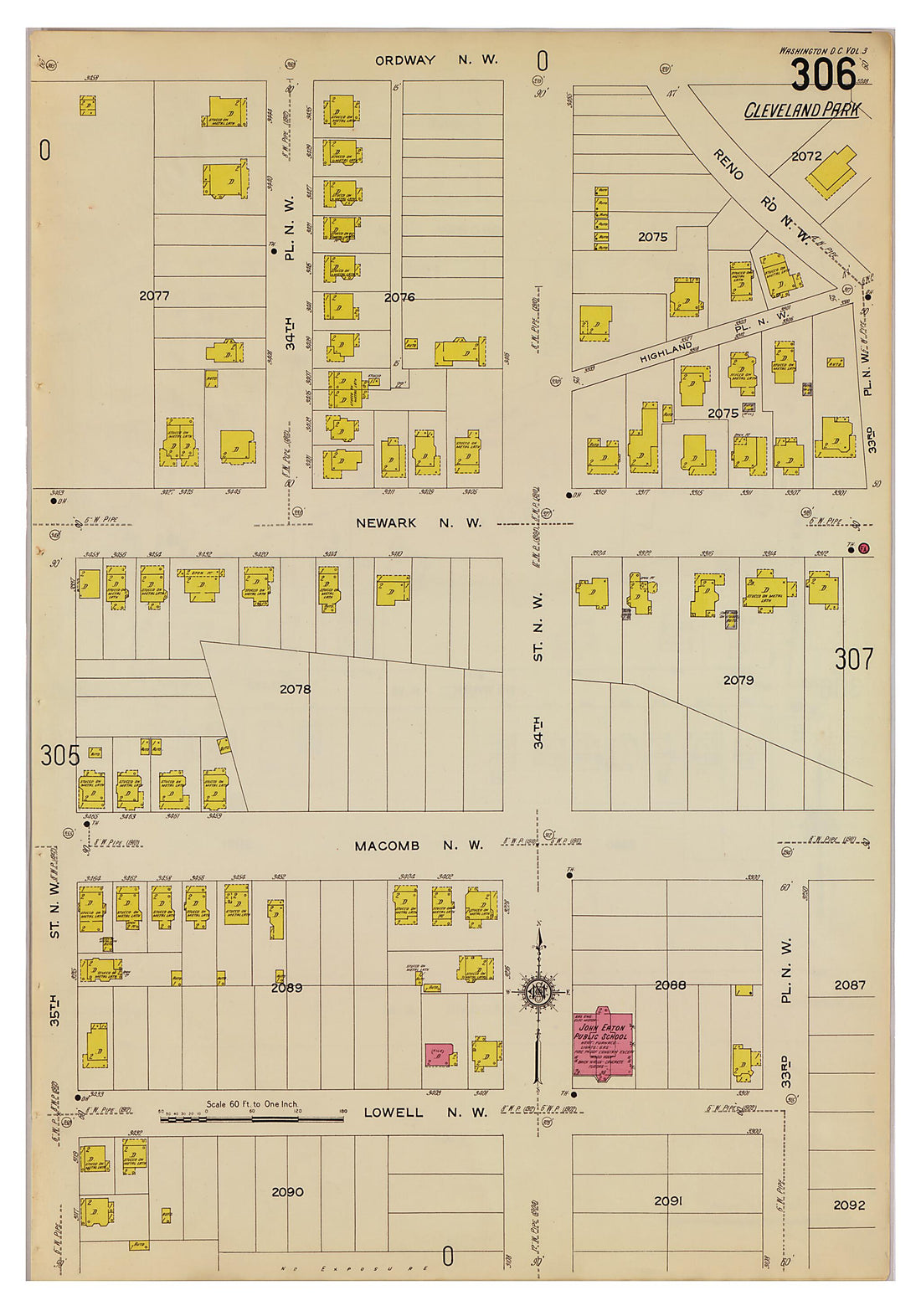 This old map of Takoma Park, Washington D.C. was created by Sanborn Map Company in 1916