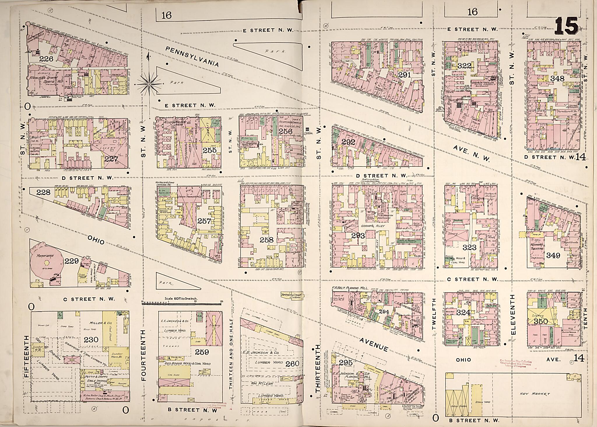 This old map of Washington D.C. was created by Sanborn Map Company in 1888