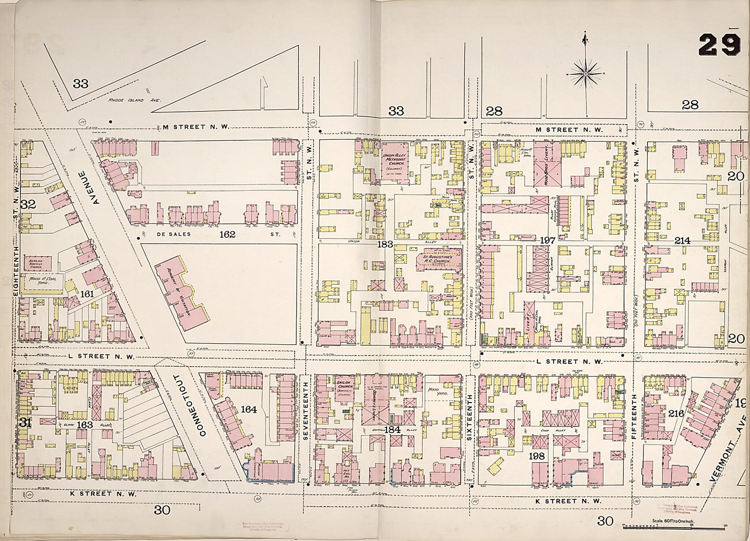 This old map of Washington D.C. was created by Sanborn Map Company in 1888