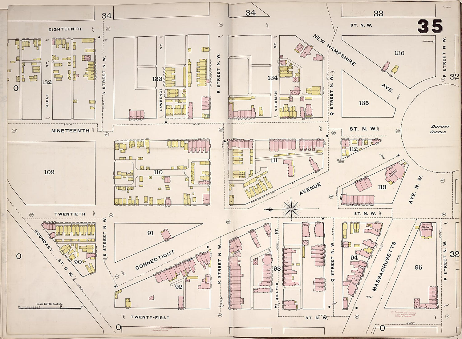 This old map of Washington D.C. was created by Sanborn Map Company in 1888