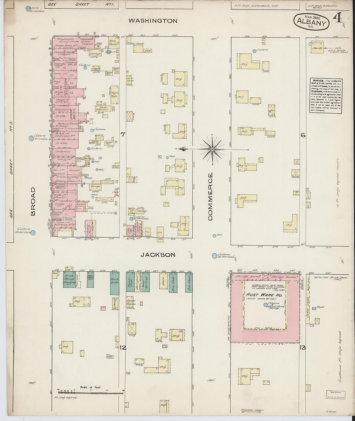 Albany, Dougherty County, Georgia 1885 (Sheet 4 of 4) by Relic Map Company
