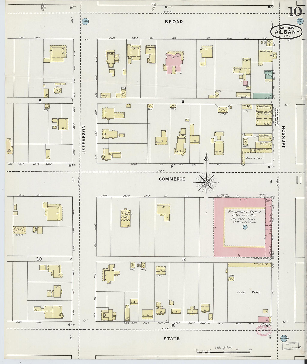 Albany, Dougherty County, Georgia 1895 (Sheet 10 of 13) by Relic Map Company