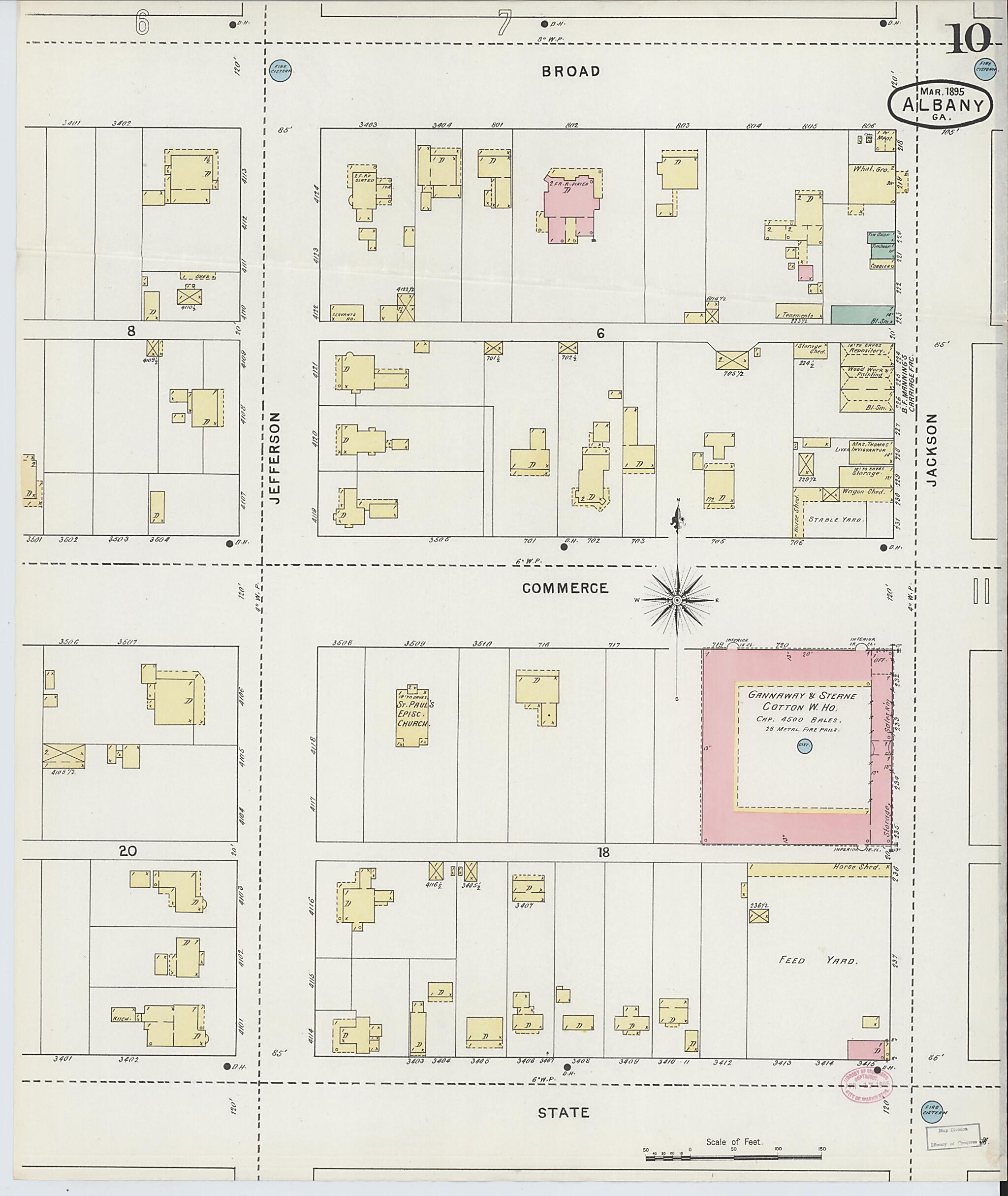 This old map of Albany, Dougherty County, Georgia was created by Sanborn Map Company in 1895