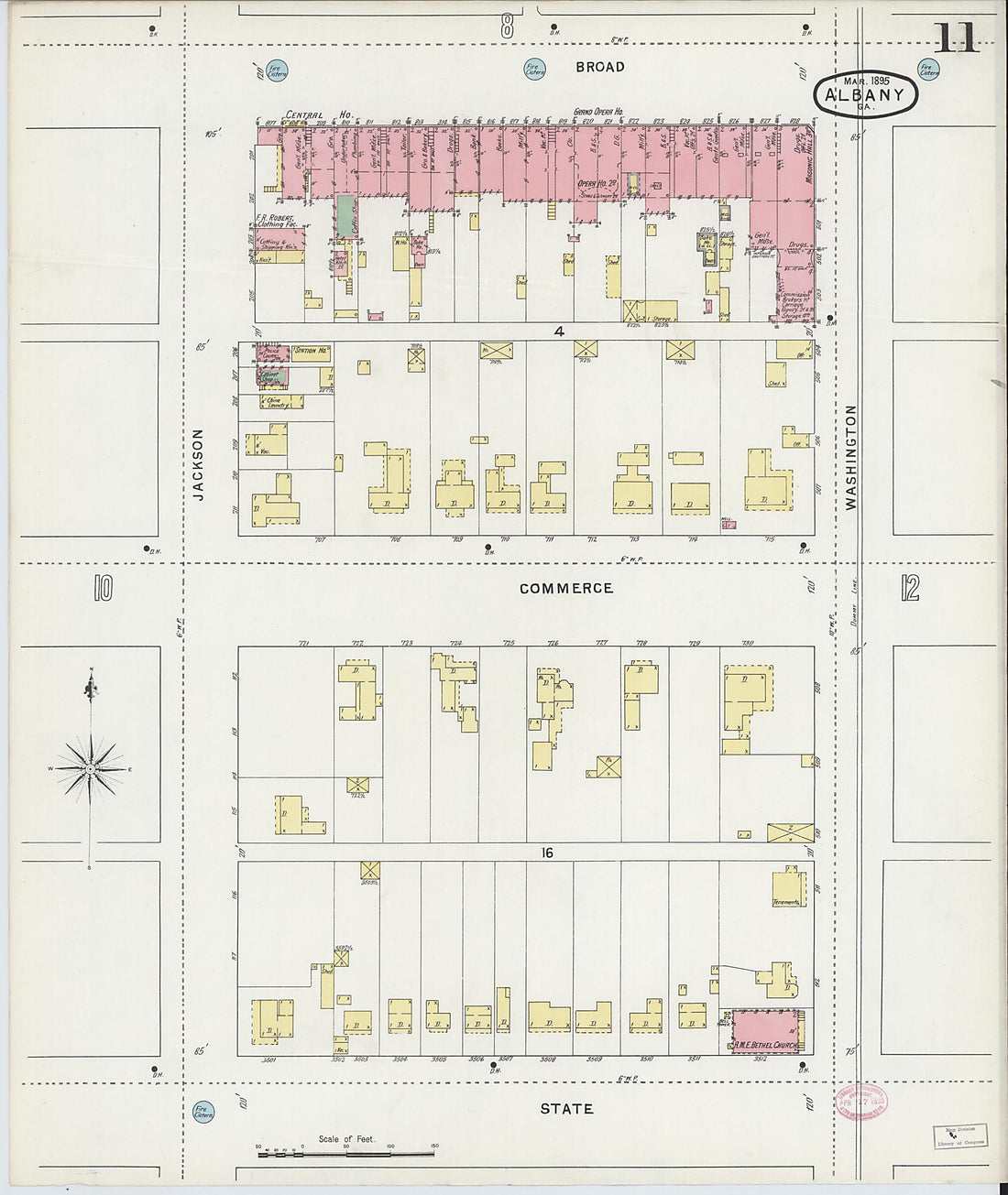 This old map of Albany, Dougherty County, Georgia was created by Sanborn Map Company in 1895