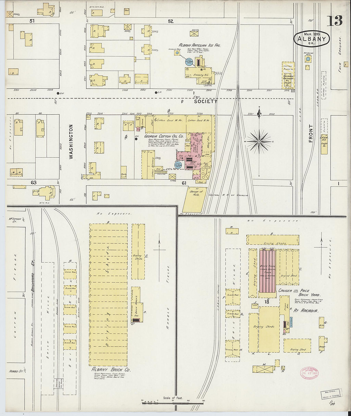 Albany, Dougherty County, Georgia 1895 (Sheet 13 of 13) by Relic Map Company