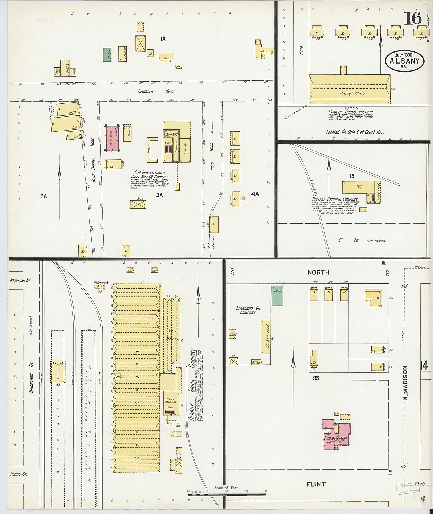 This old map of Albany, Dougherty County, Georgia was created by Sanborn Map Company in 1900