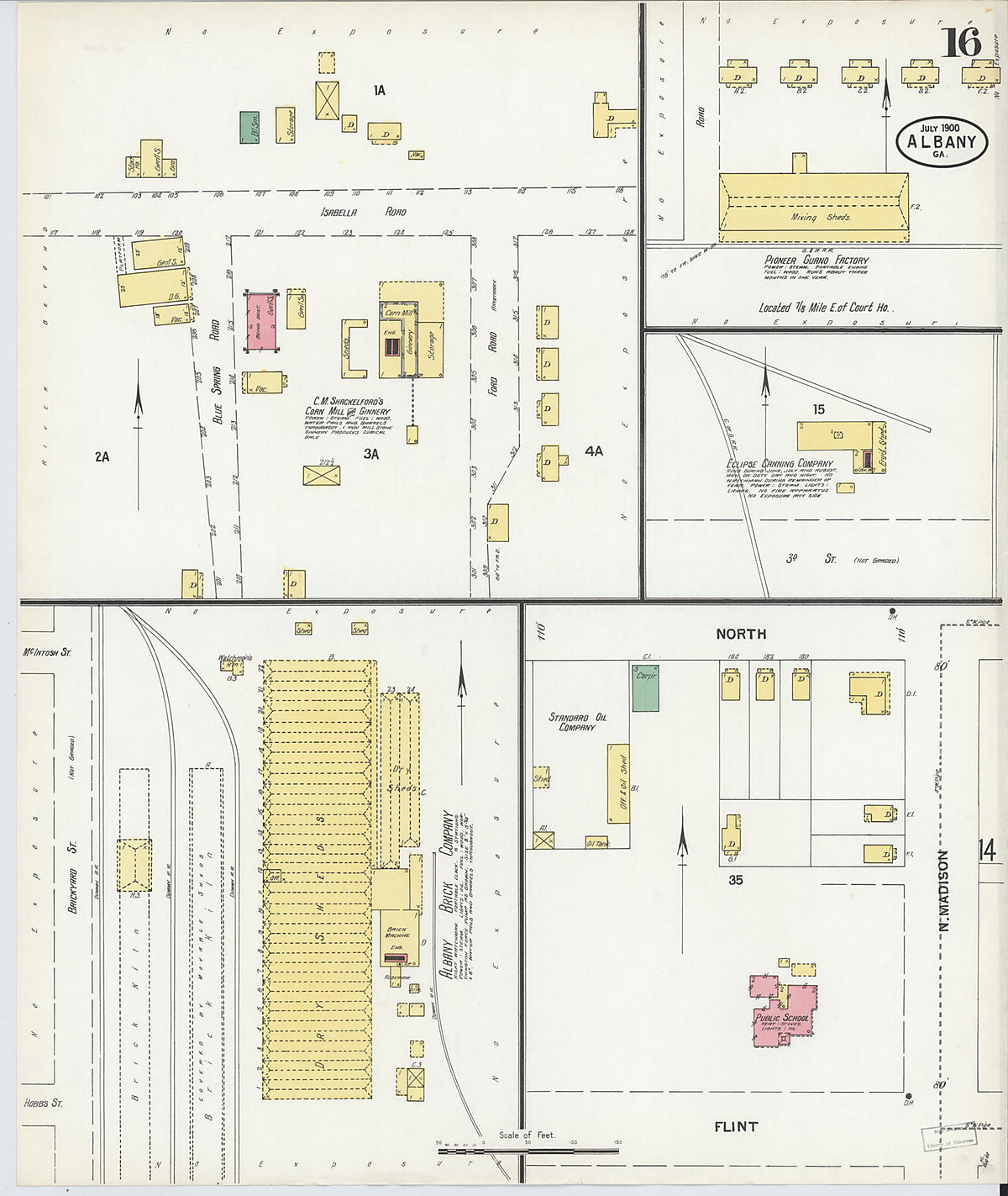 Albany, Dougherty County, Georgia 1900 (Sheet 16 of 16) by Relic Map Company