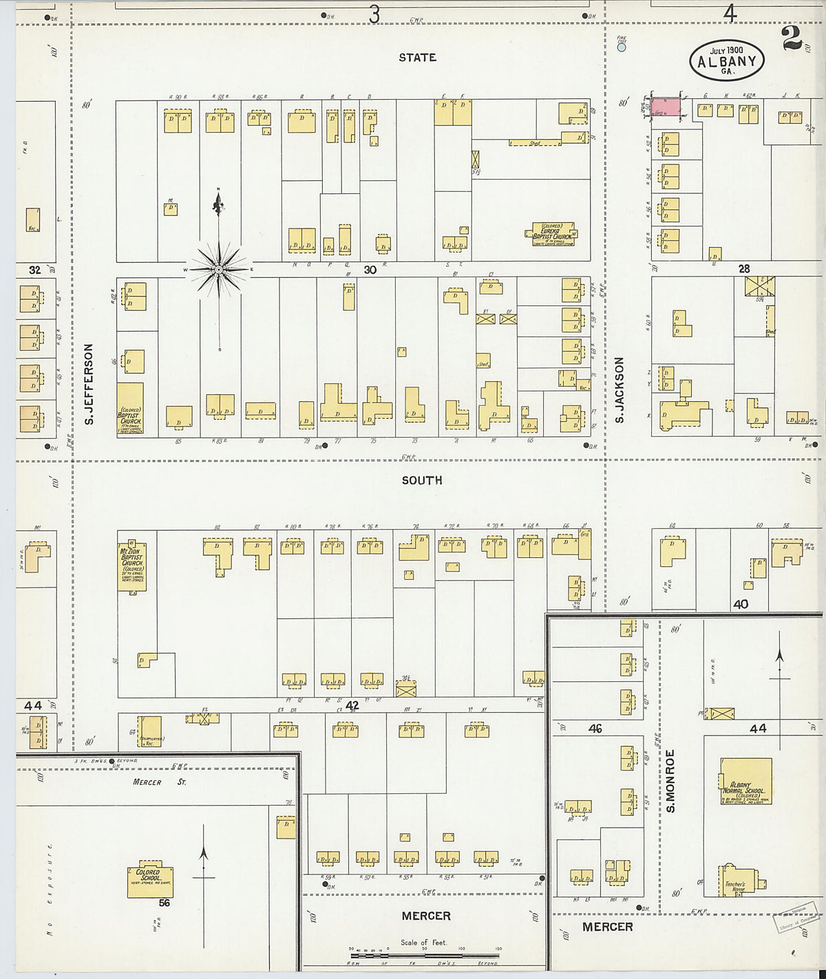 Albany, Dougherty County, Georgia 1900 (Sheet 2 of 16) by Relic Map Company