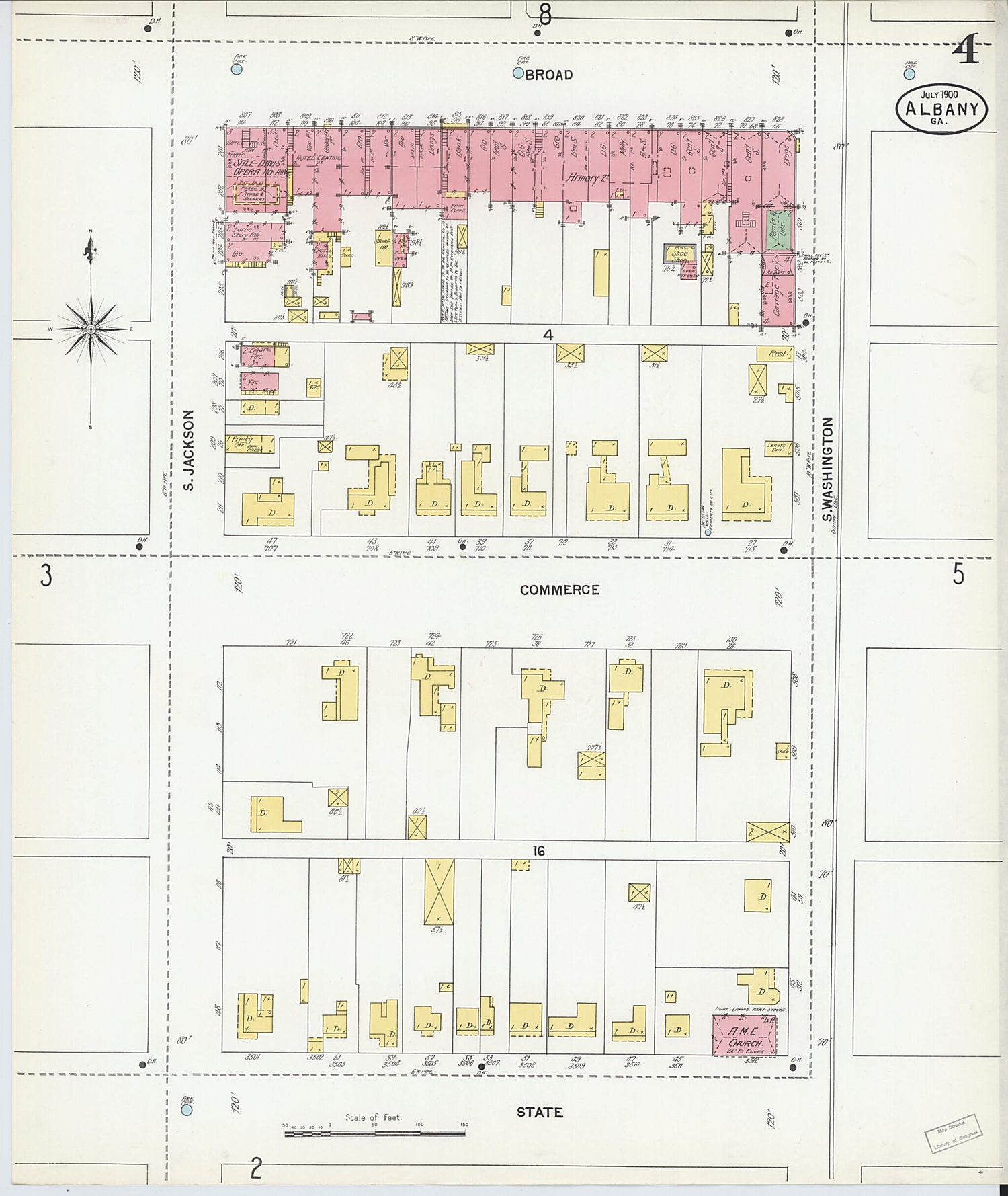 This old map of Albany, Dougherty County, Georgia was created by Sanborn Map Company in 1900