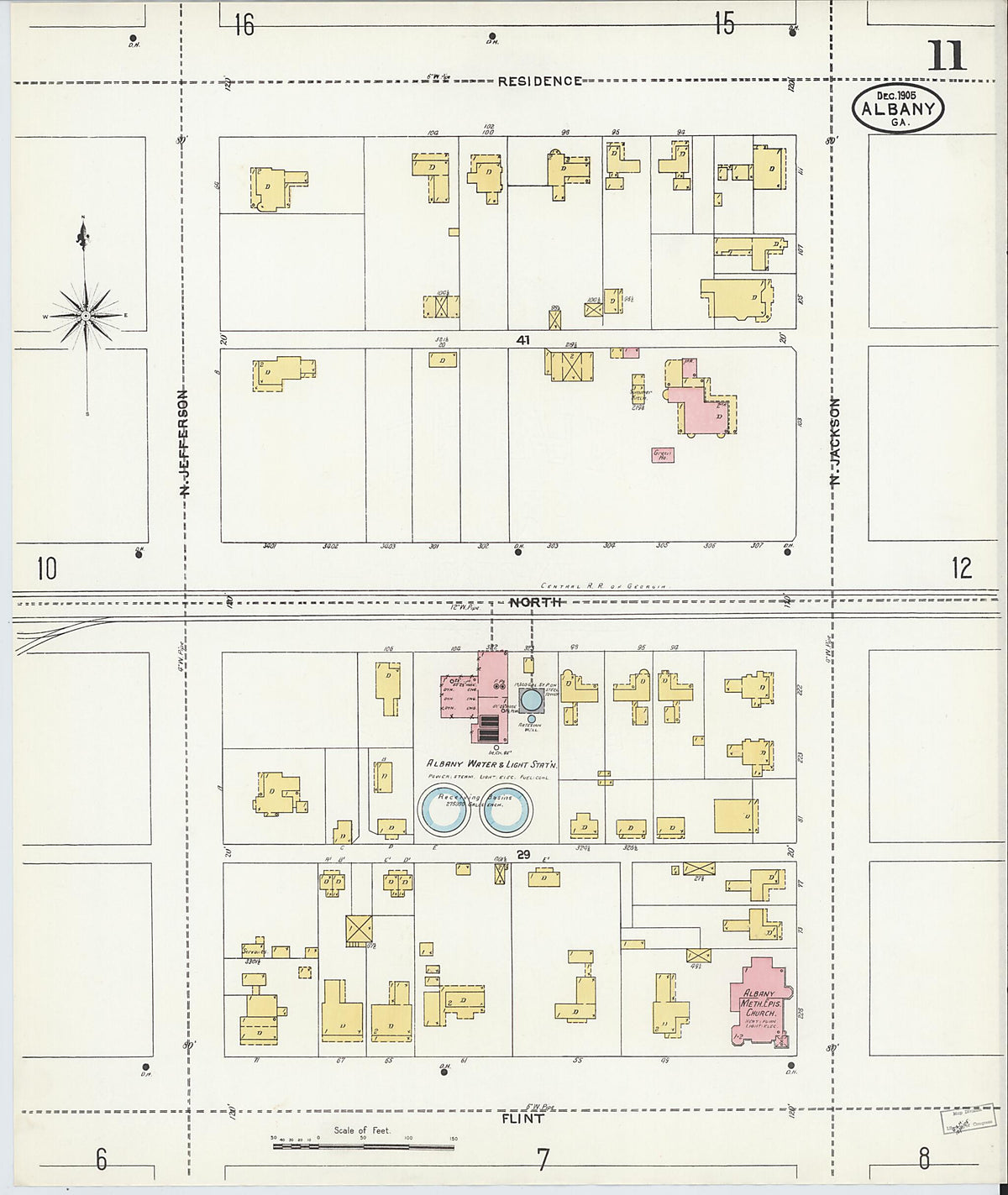 Albany, Dougherty County, Georgia 1905 (Sheet 11 of 21) by Relic Map Company