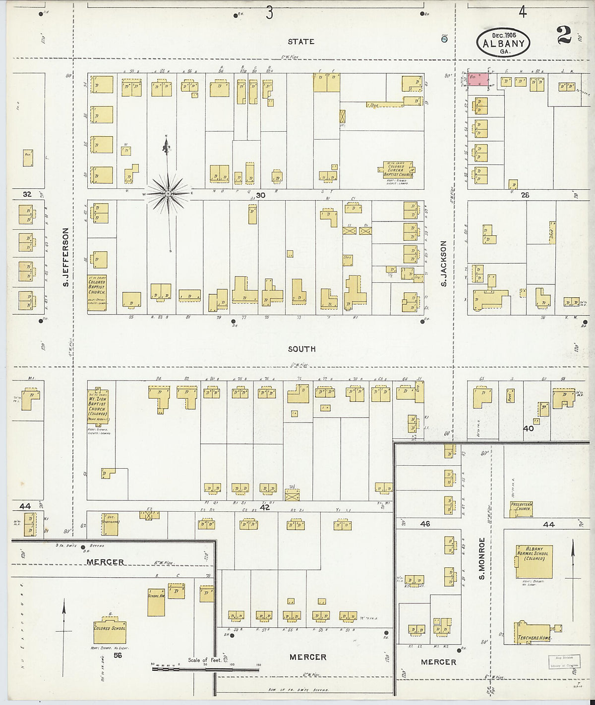 Albany, Dougherty County, Georgia 1905 (Sheet 2 of 21) by Relic Map Company