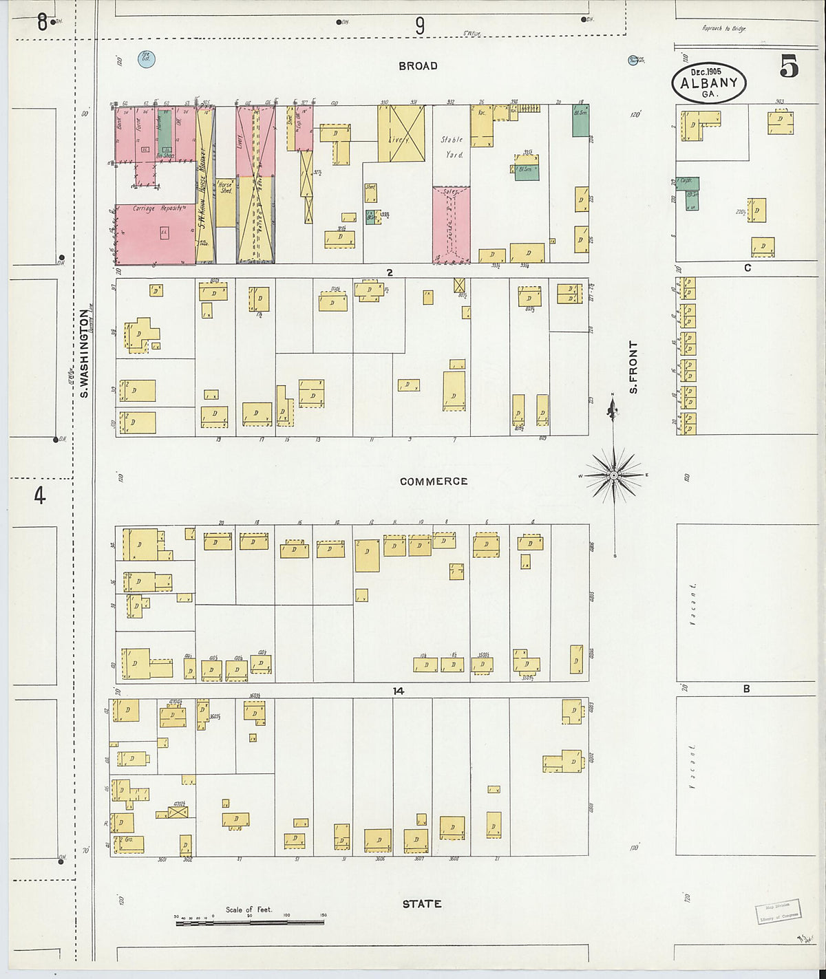 Albany, Dougherty County, Georgia 1905 (Sheet 5 of 21) by Relic Map Company