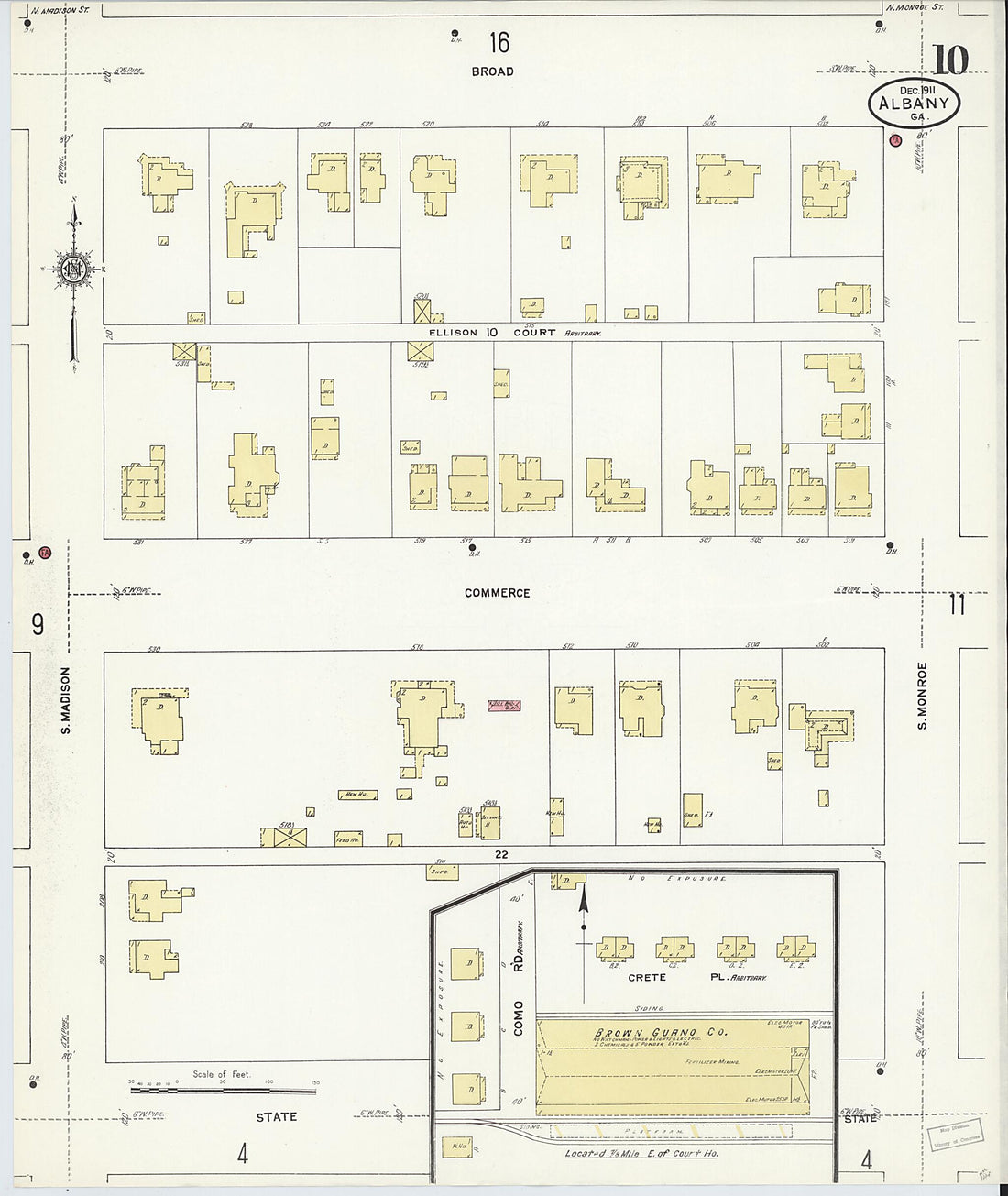 This old map of Albany, Dougherty County, Georgia was created by Sanborn Map Company in 1911