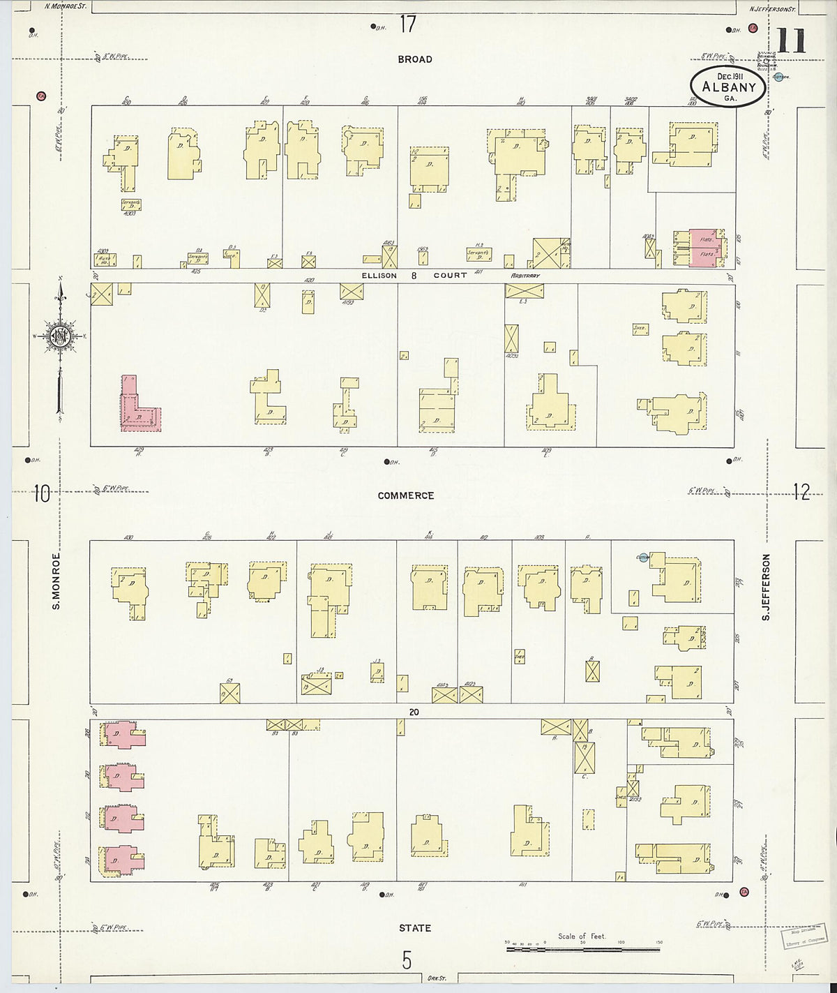 Albany, Dougherty County, Georgia 1911 (Sheet 11 of 32) by Relic Map Company