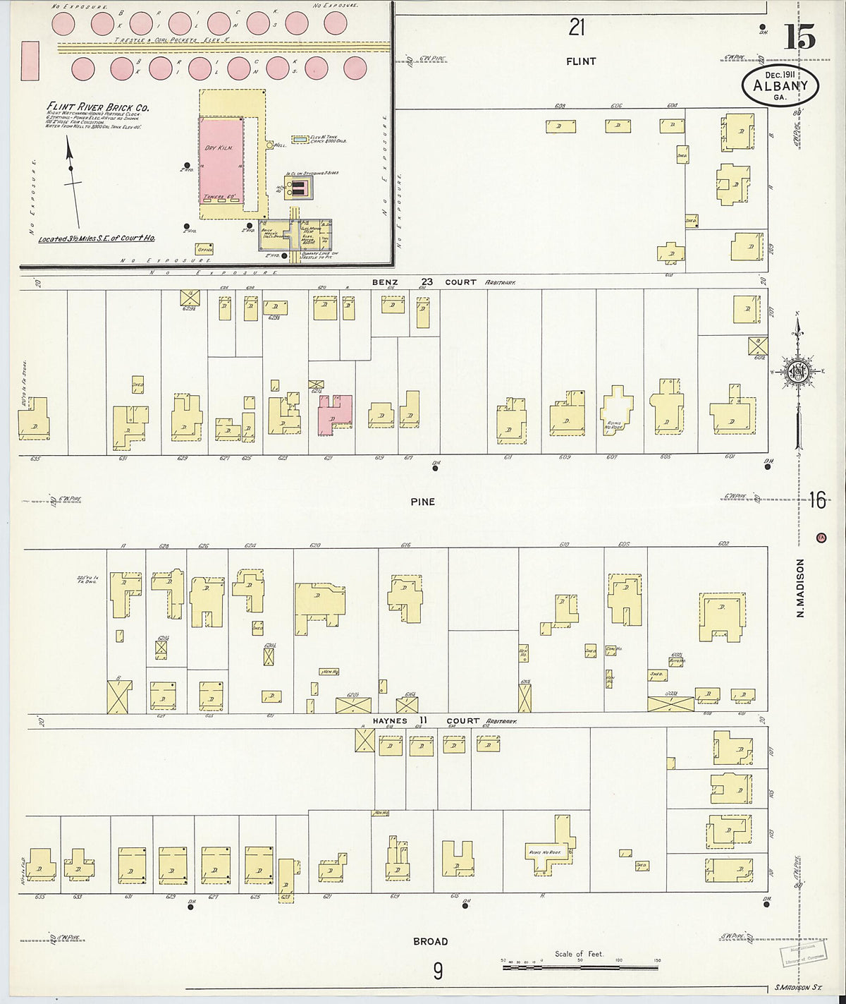 Albany, Dougherty County, Georgia 1911 (Sheet 15 of 32) by Relic Map Company