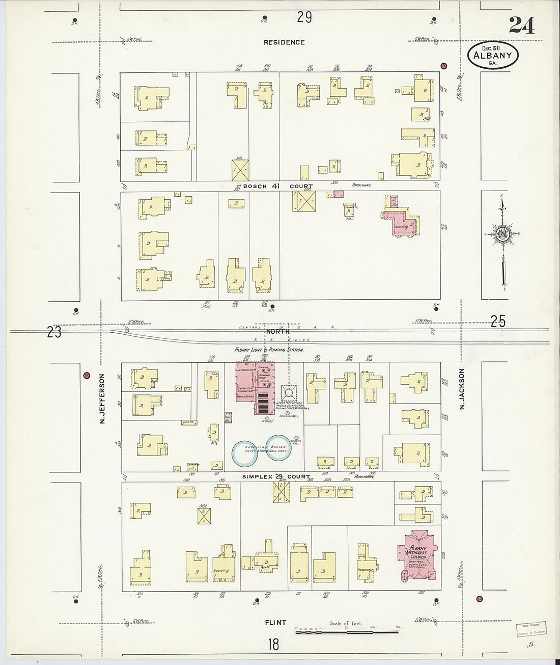 This old map of Albany, Dougherty County, Georgia was created by Sanborn Map Company in 1911